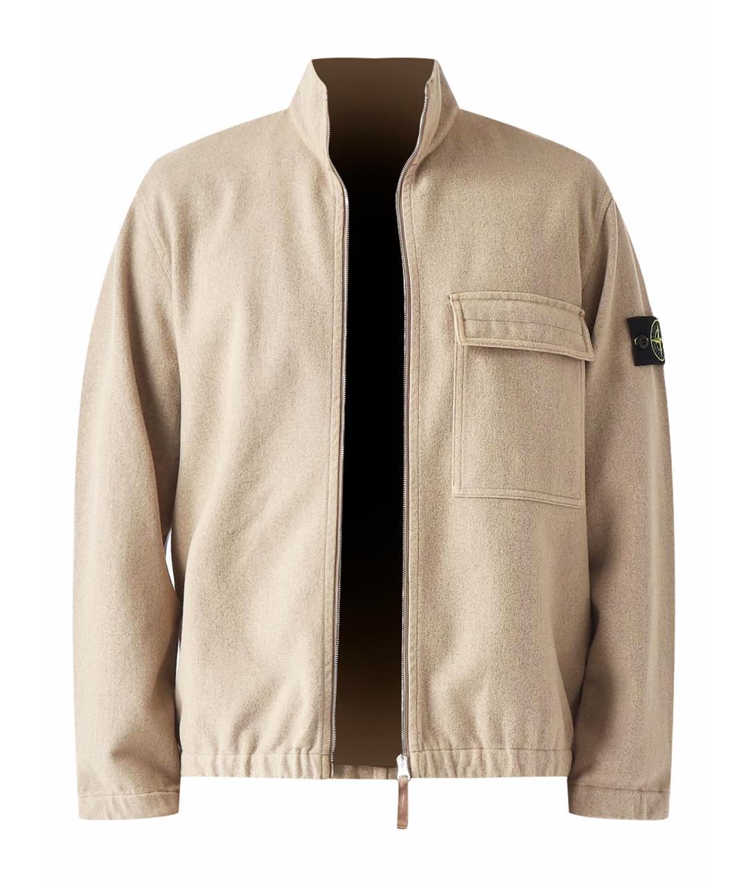 STONE ISLAND Бежевая шерстяная куртка, фото 1
