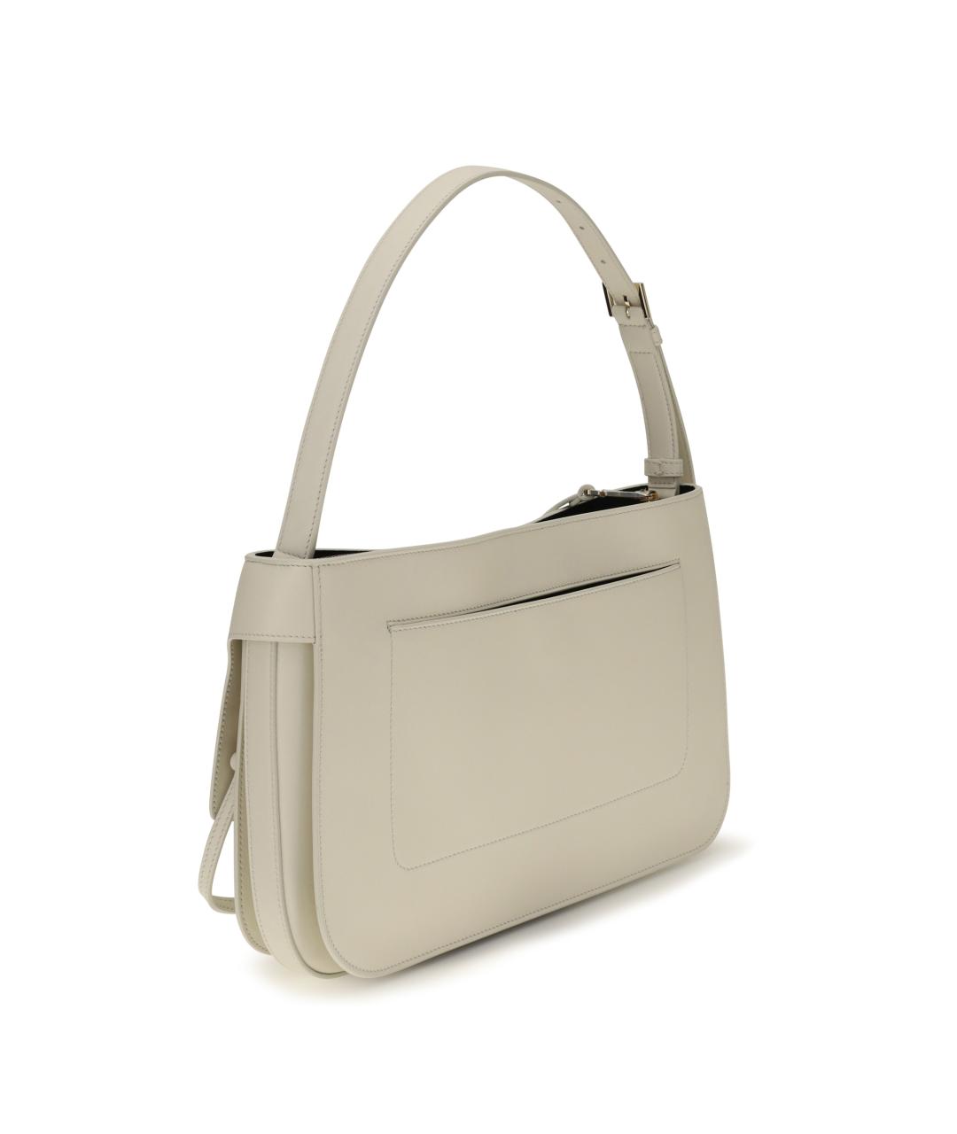 FERRAGAMO Бежевая кожаная сумка через плечо, фото 3
