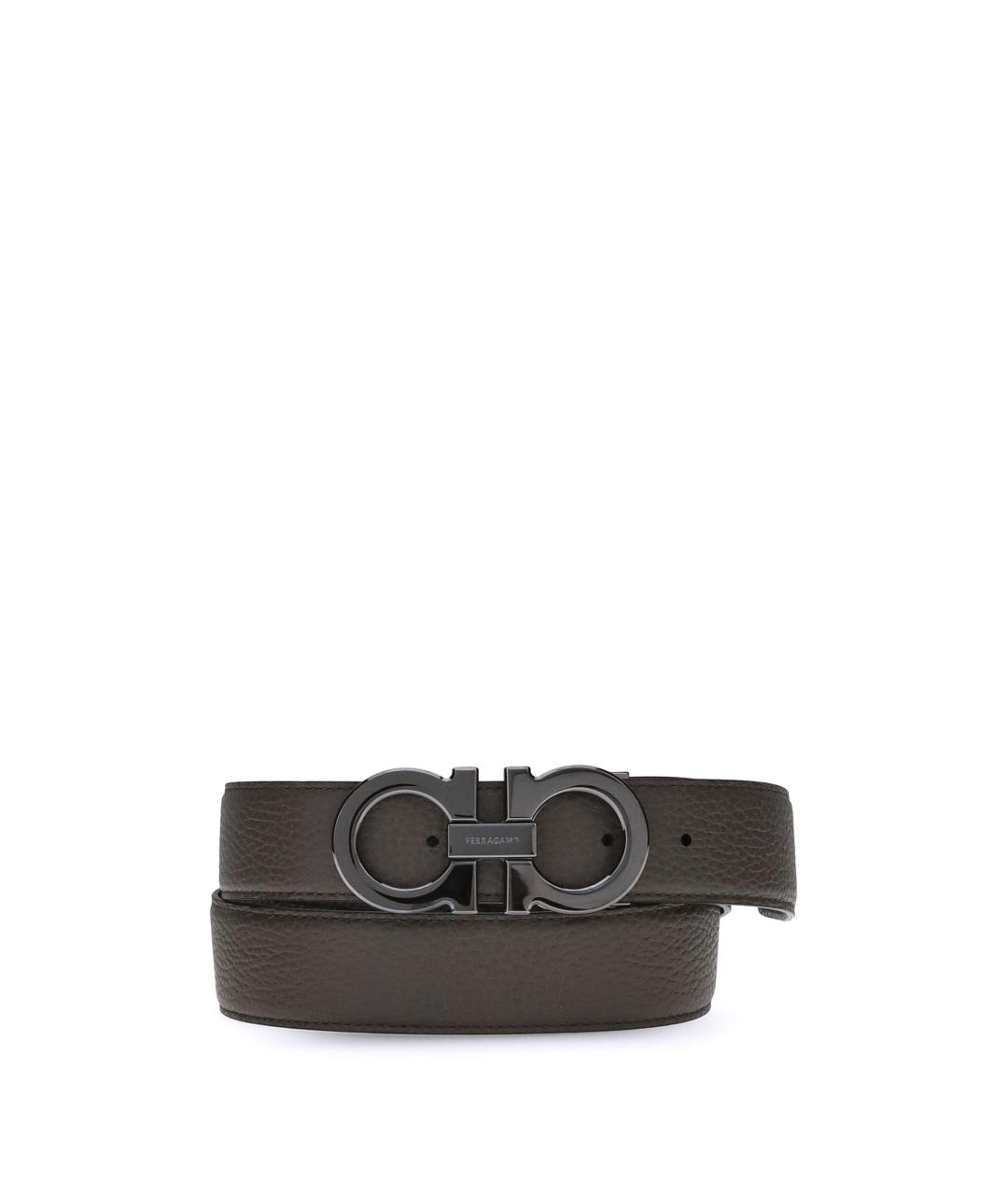 FERRAGAMO Коричневый кожаный ремень, фото 3