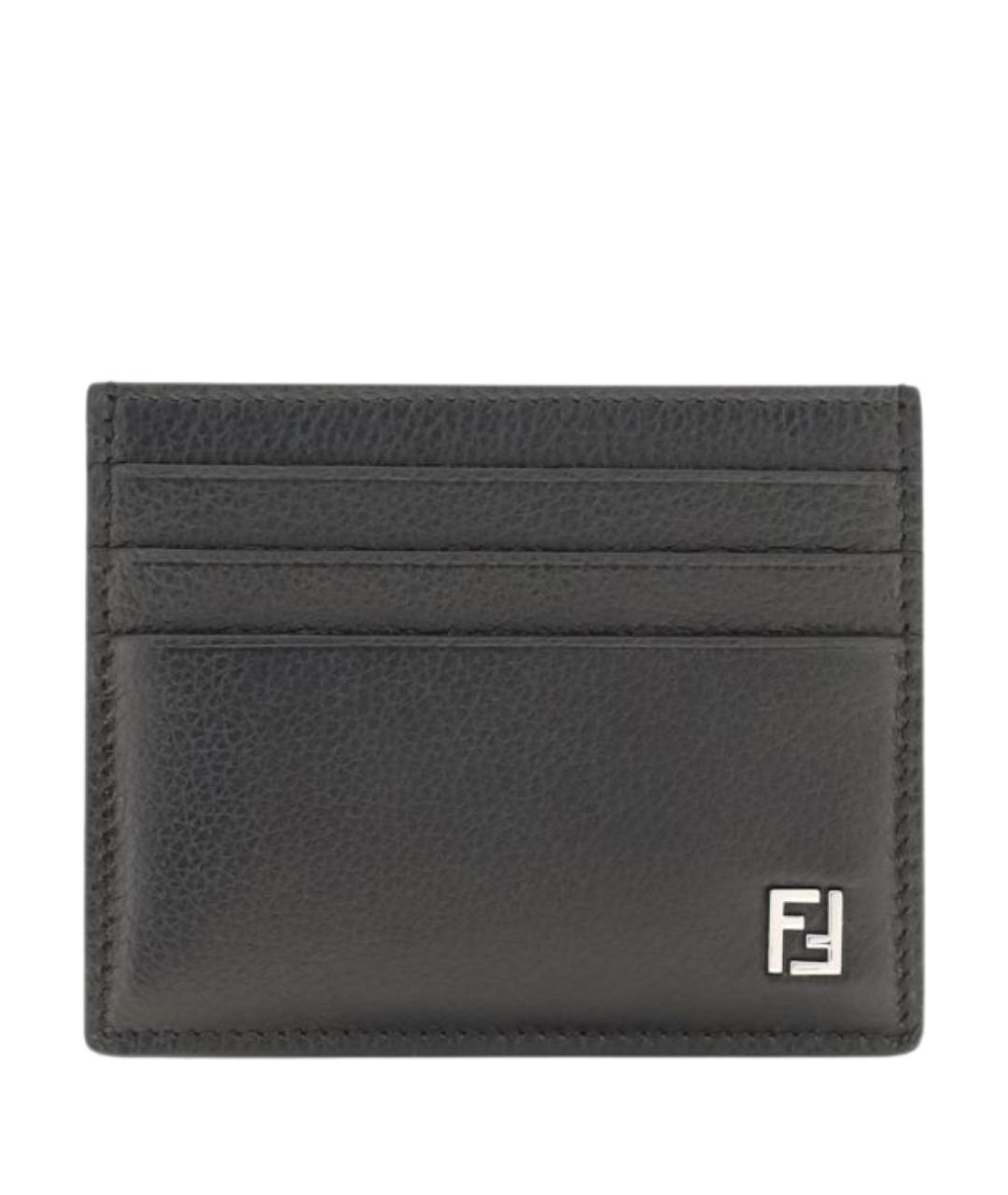 FENDI Черный кожаный кардхолдер, фото 1