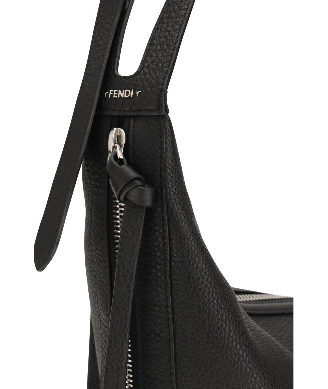 FENDI Черная кожаная сумка на плечо, фото 4