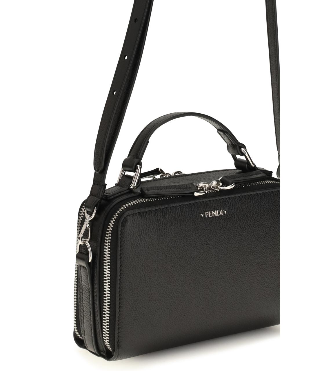 FENDI Черная кожаная сумка на плечо, фото 4