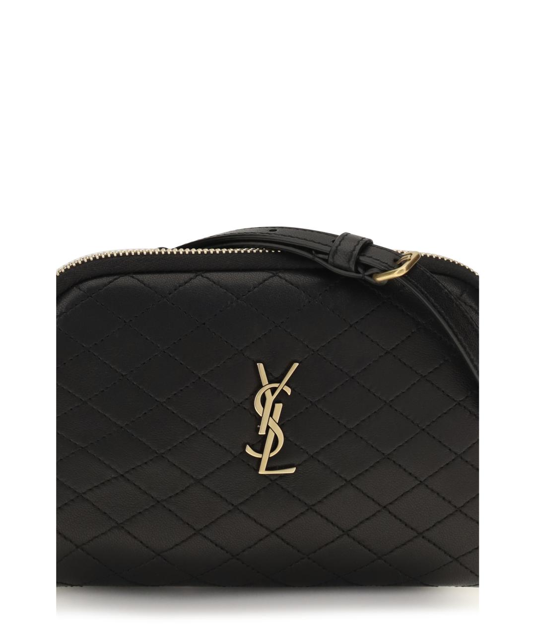 SAINT LAURENT Черная кожаная сумка через плечо, фото 4