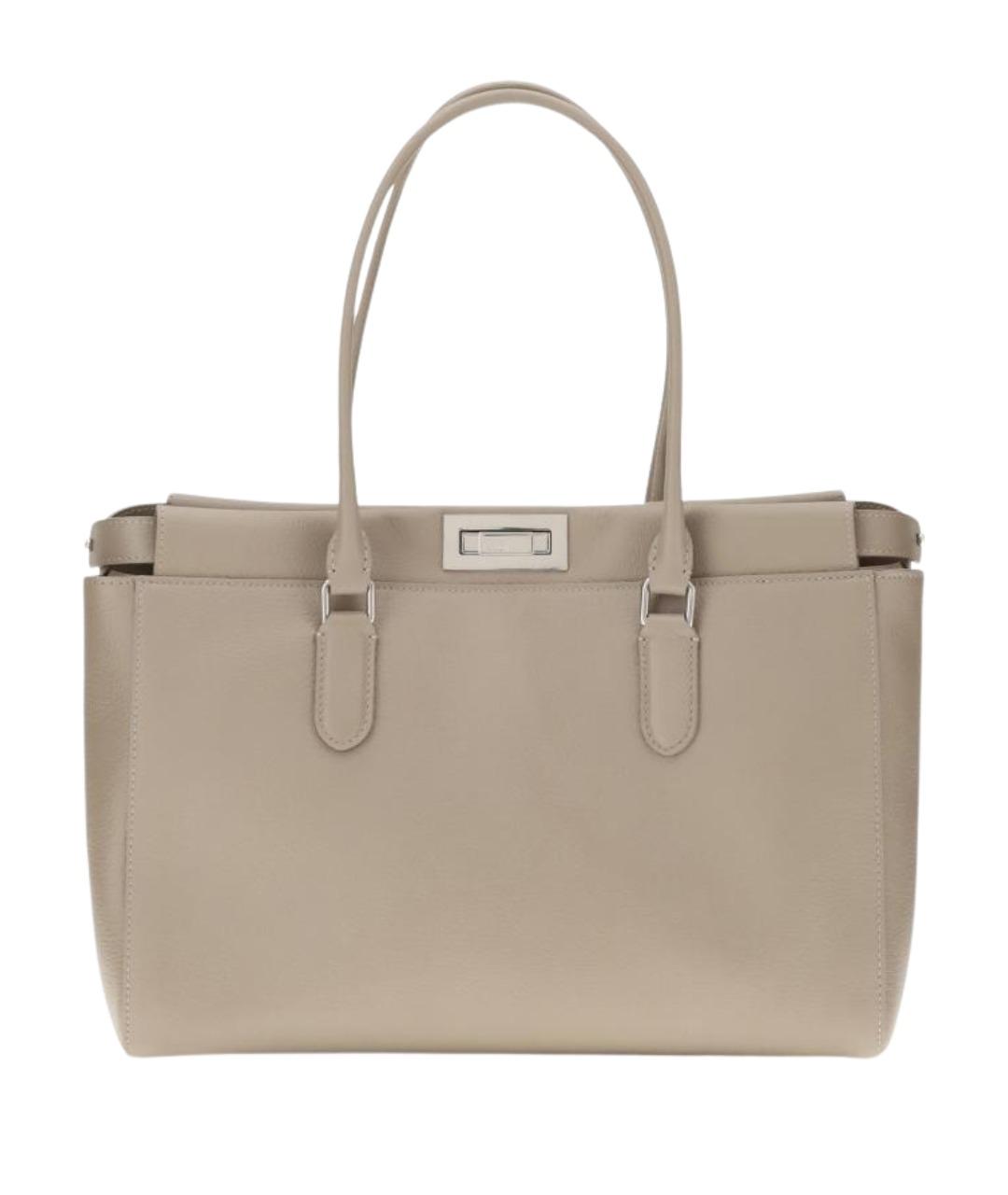 FENDI Бежевая кожаная сумка тоут, фото 1