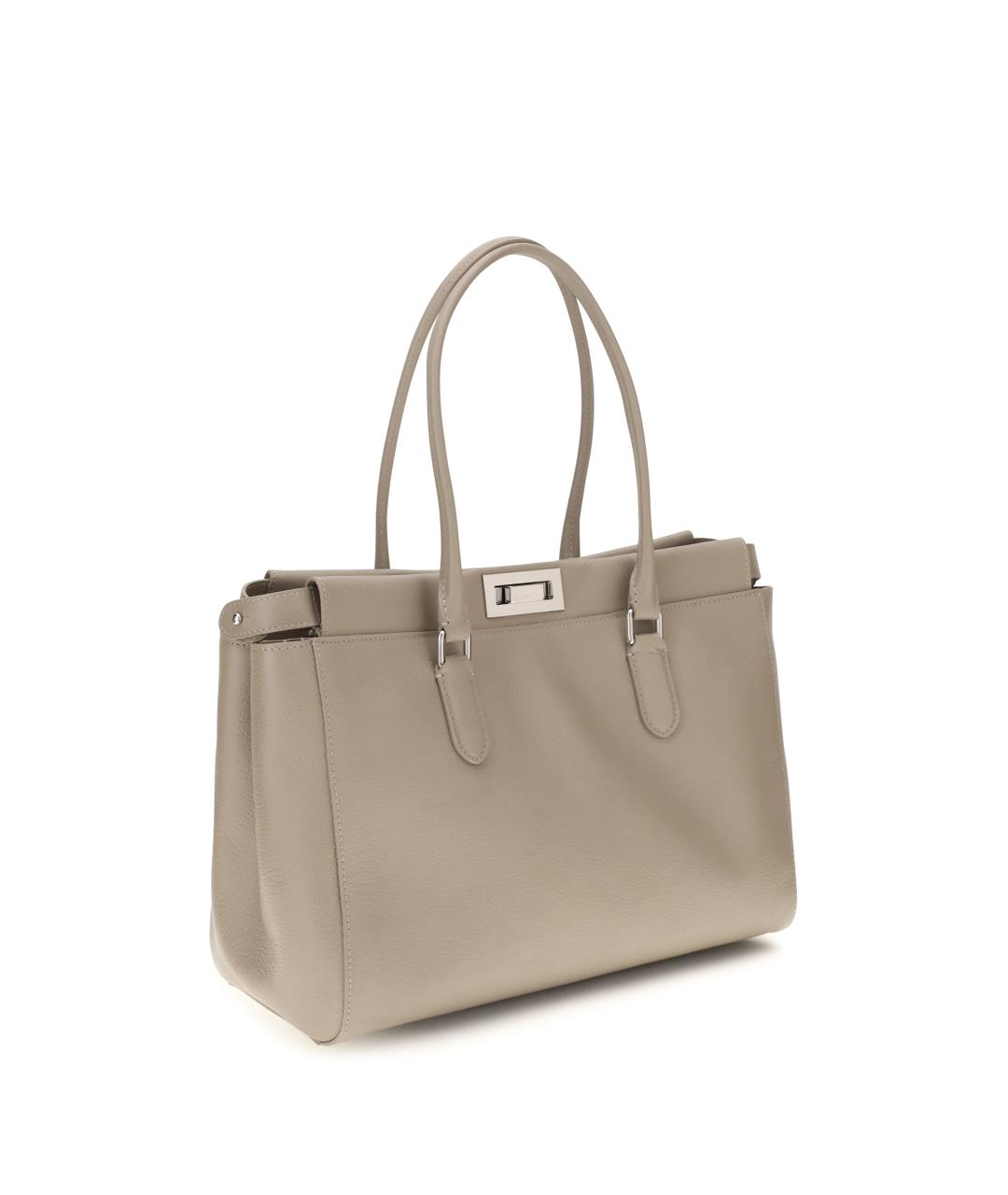 FENDI Бежевая кожаная сумка тоут, фото 2