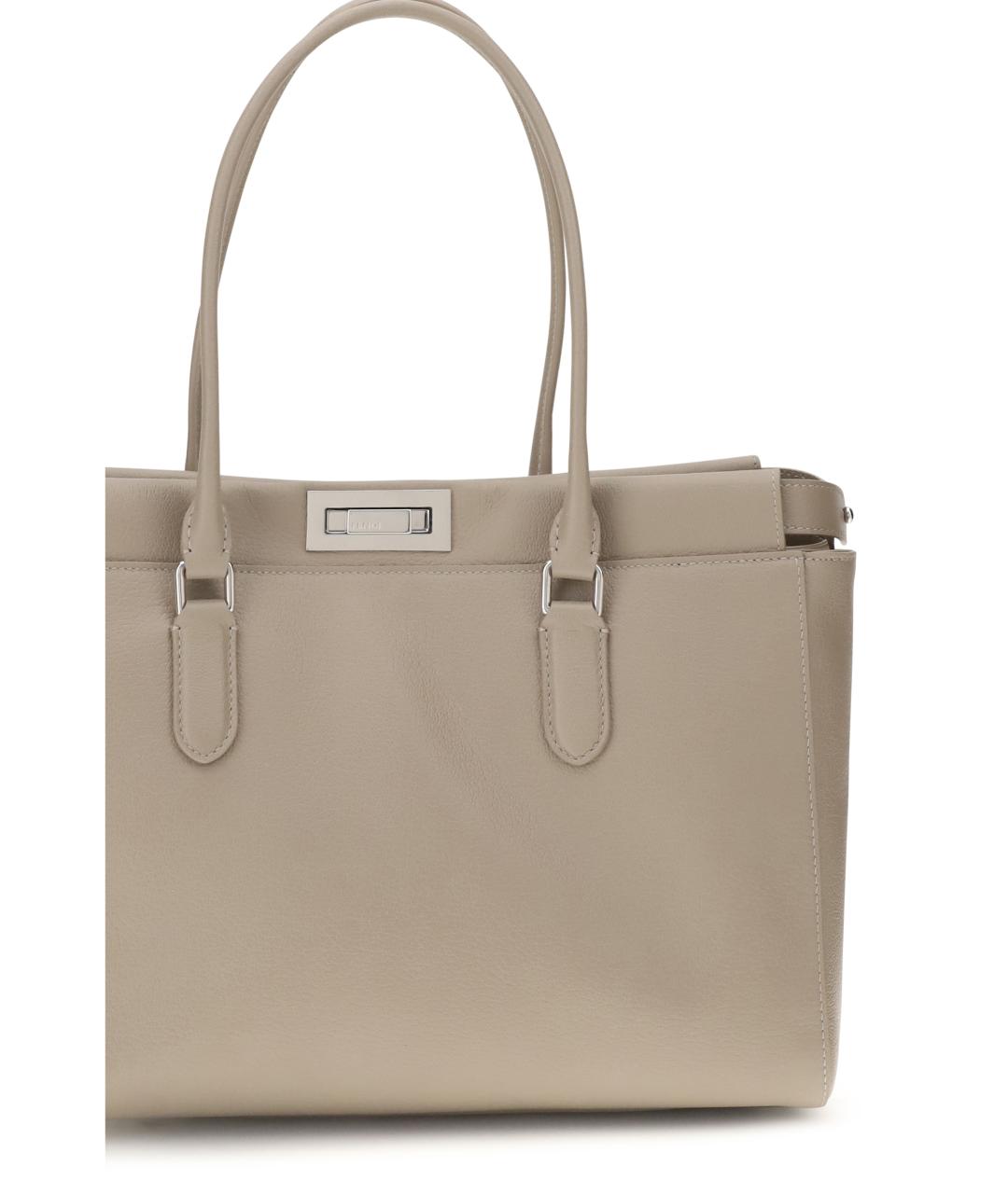 FENDI Бежевая кожаная сумка тоут, фото 4