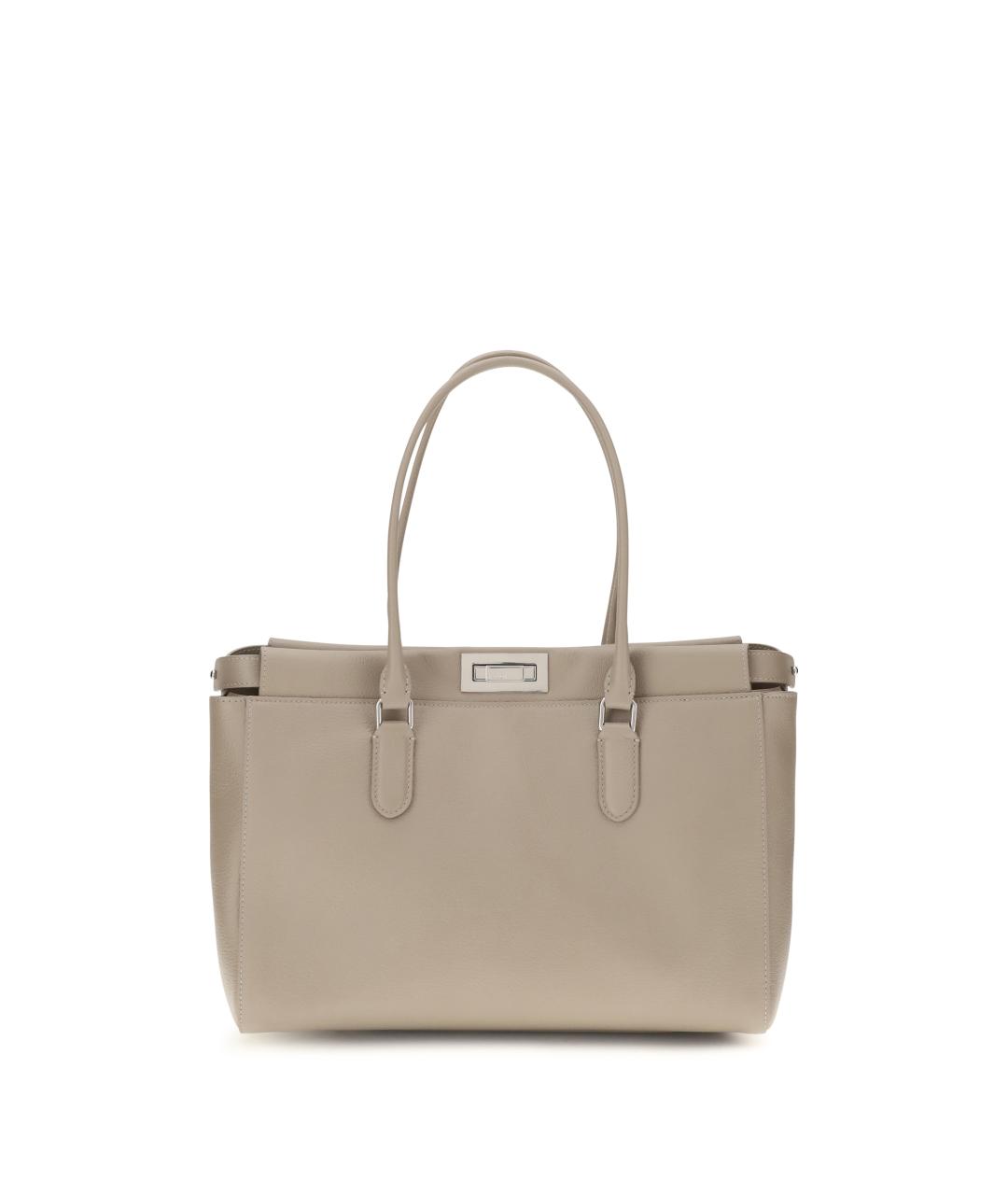 FENDI Бежевая кожаная сумка тоут, фото 5