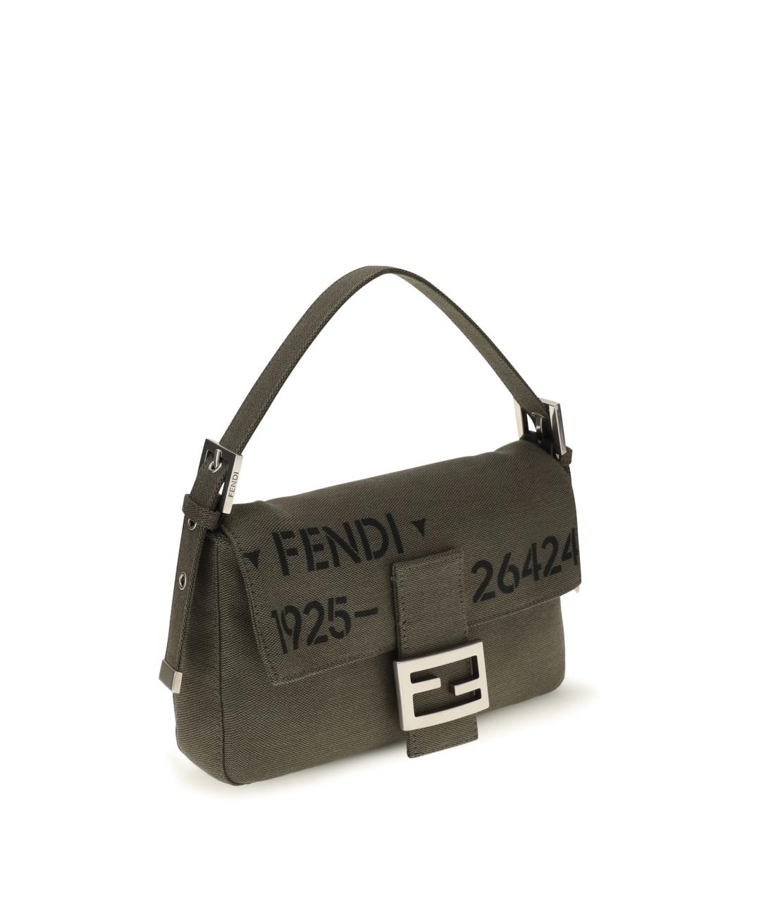 FENDI Зеленая сумка через плечо из канвы, фото 2