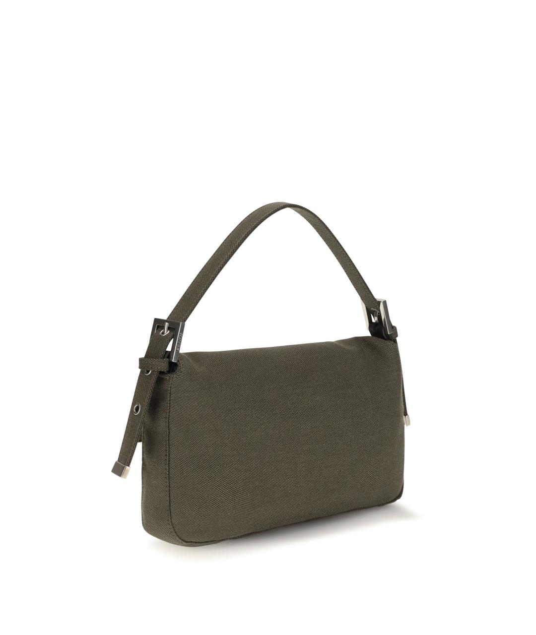 FENDI Зеленая сумка через плечо из канвы, фото 3