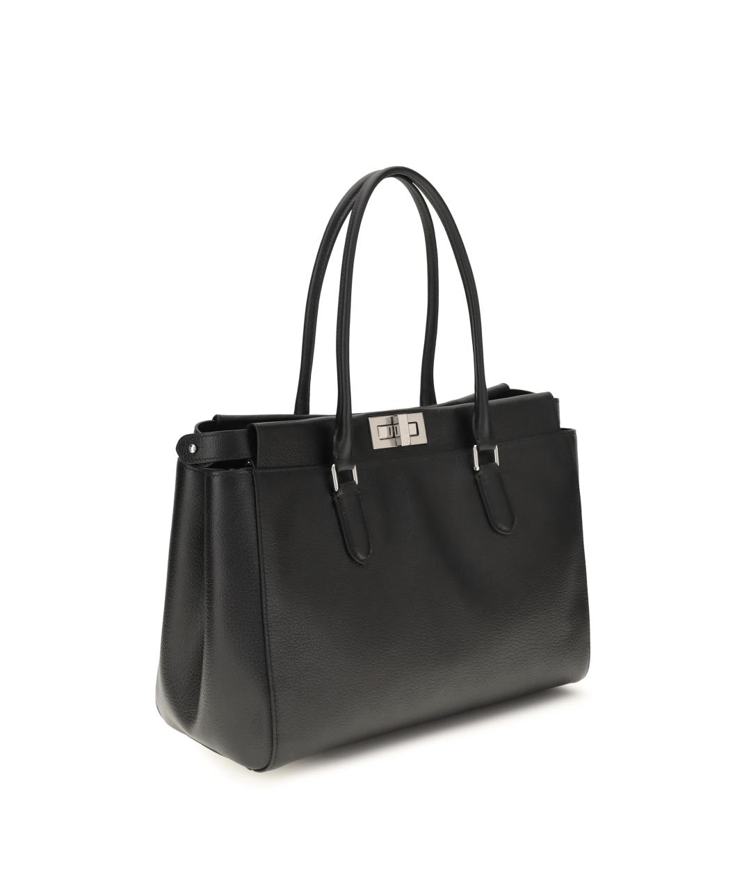 FENDI Черная кожаная сумка тоут, фото 2