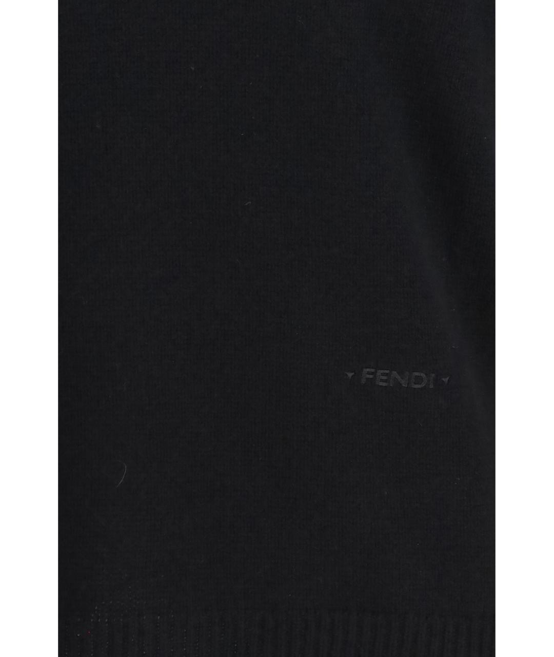 FENDI Черный кашемировый джемпер / свитер, фото 3