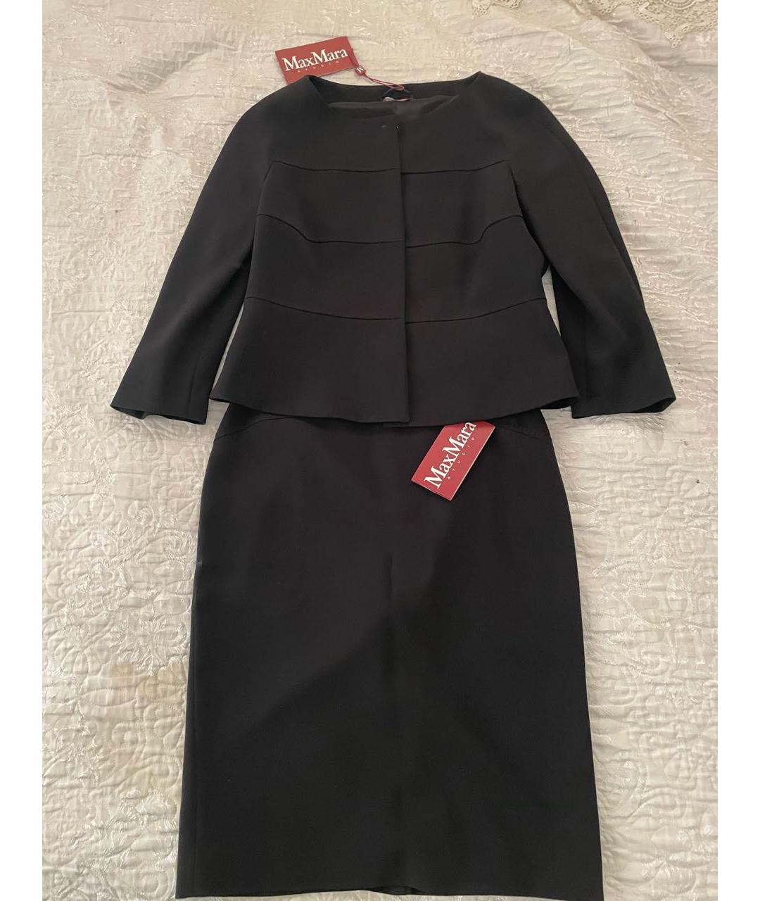 MAX MARA Черный ацетатный костюм с юбками, фото 9