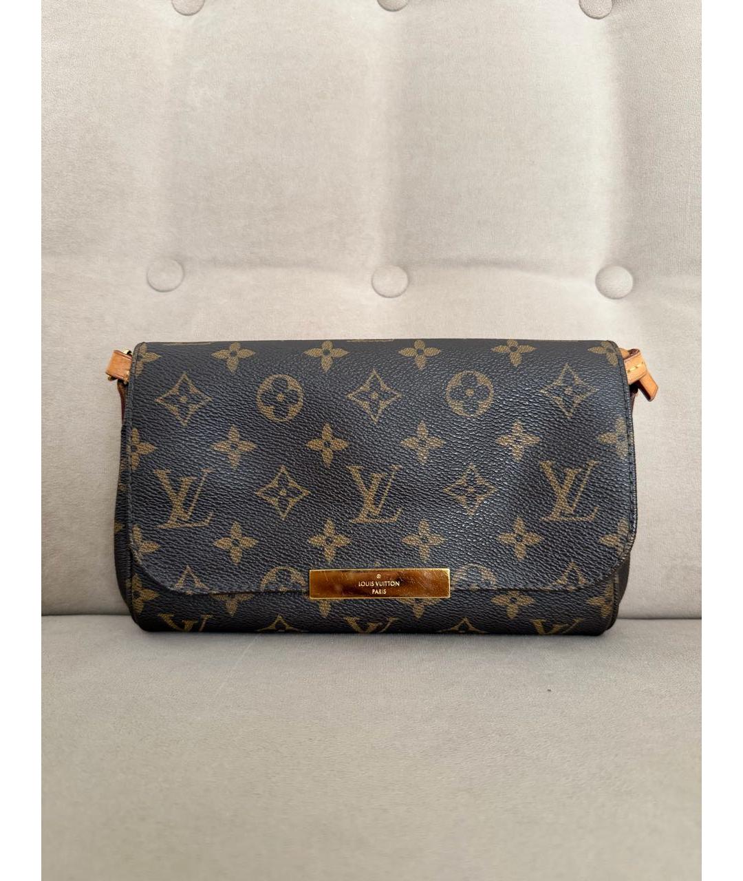 LOUIS VUITTON Коричневая кожаная сумка через плечо, фото 9