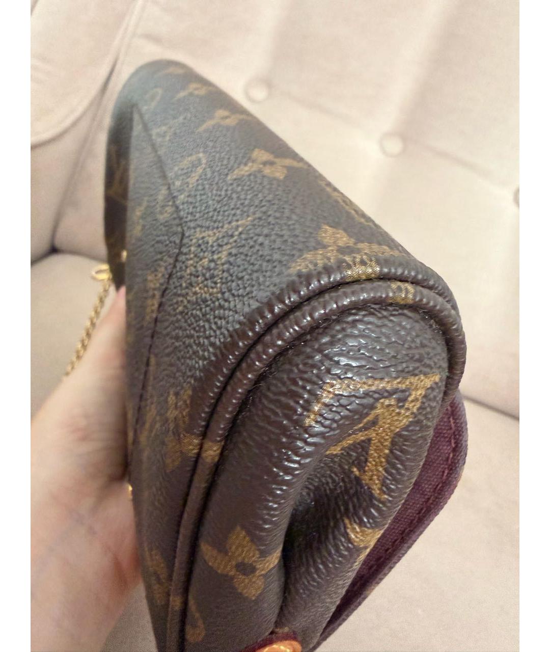 LOUIS VUITTON Коричневая кожаная сумка через плечо, фото 6