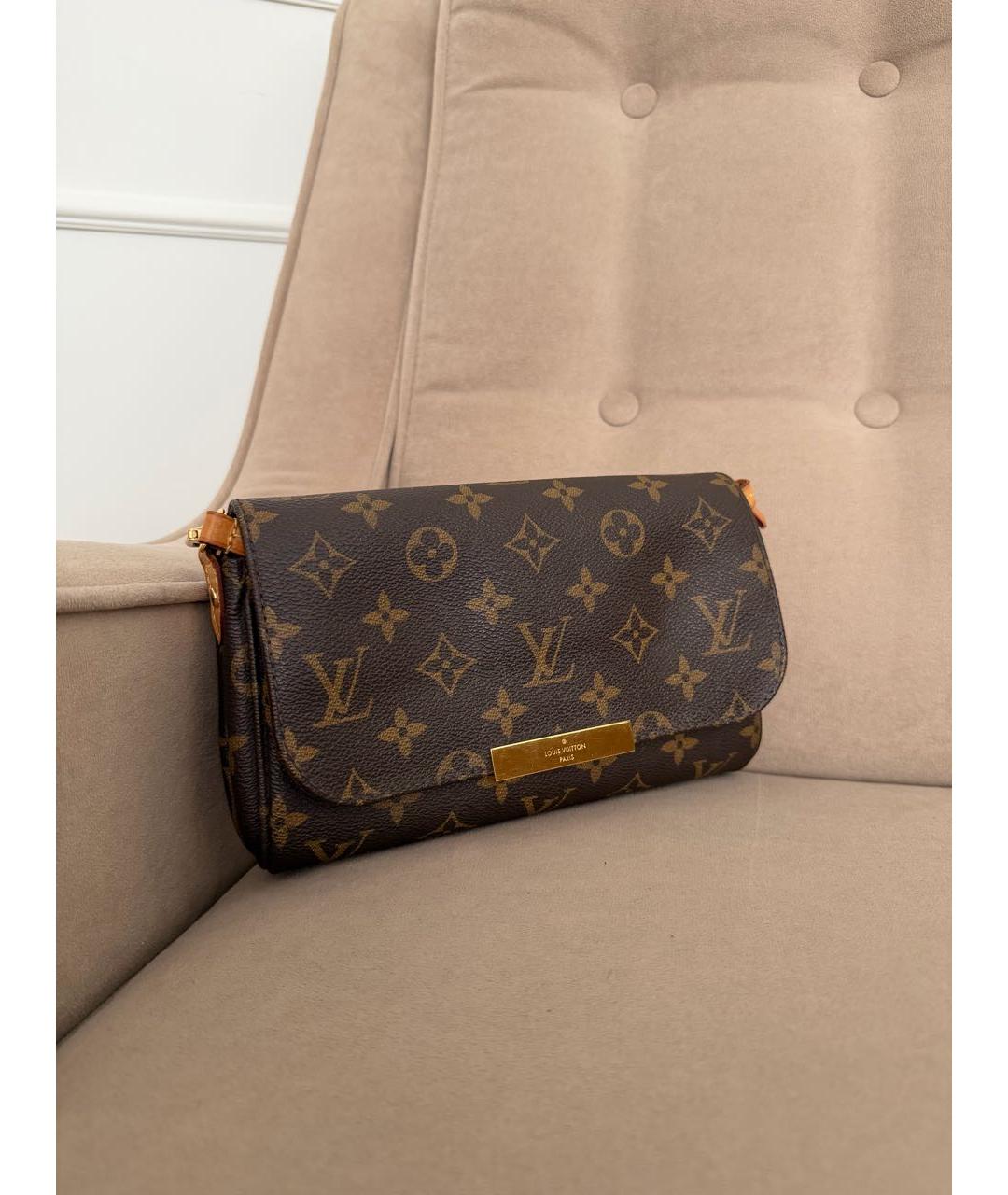 LOUIS VUITTON Коричневая кожаная сумка через плечо, фото 2