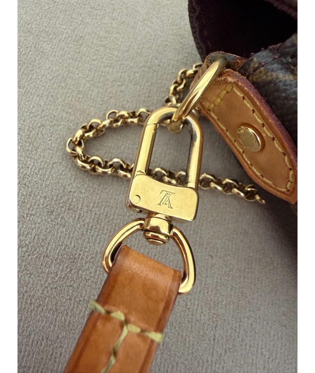 LOUIS VUITTON Коричневая кожаная сумка через плечо, фото 7