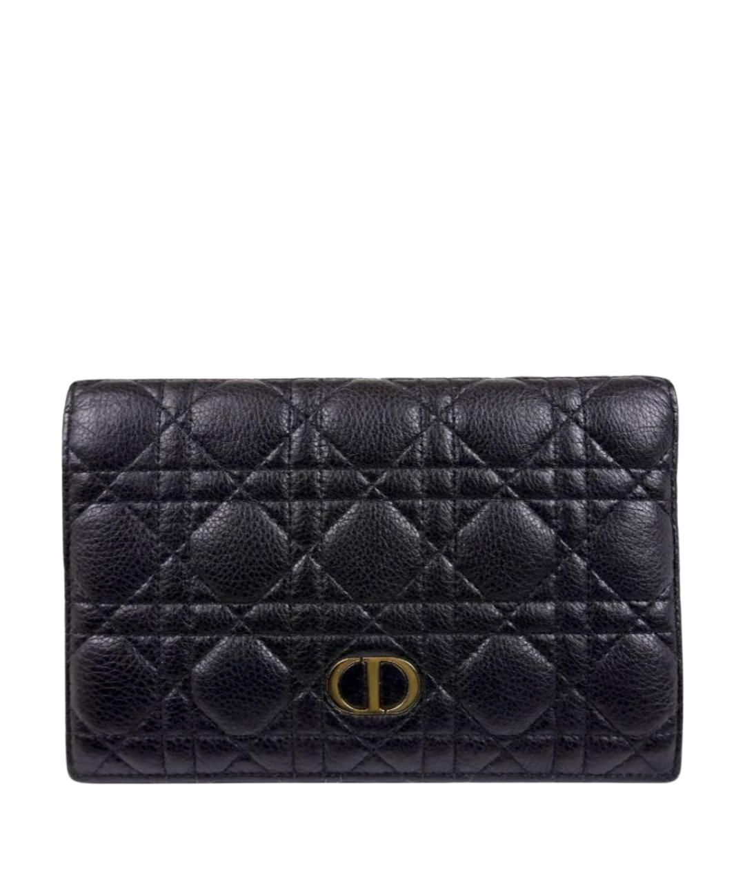 CHRISTIAN DIOR Черный кожаный кошелек, фото 1