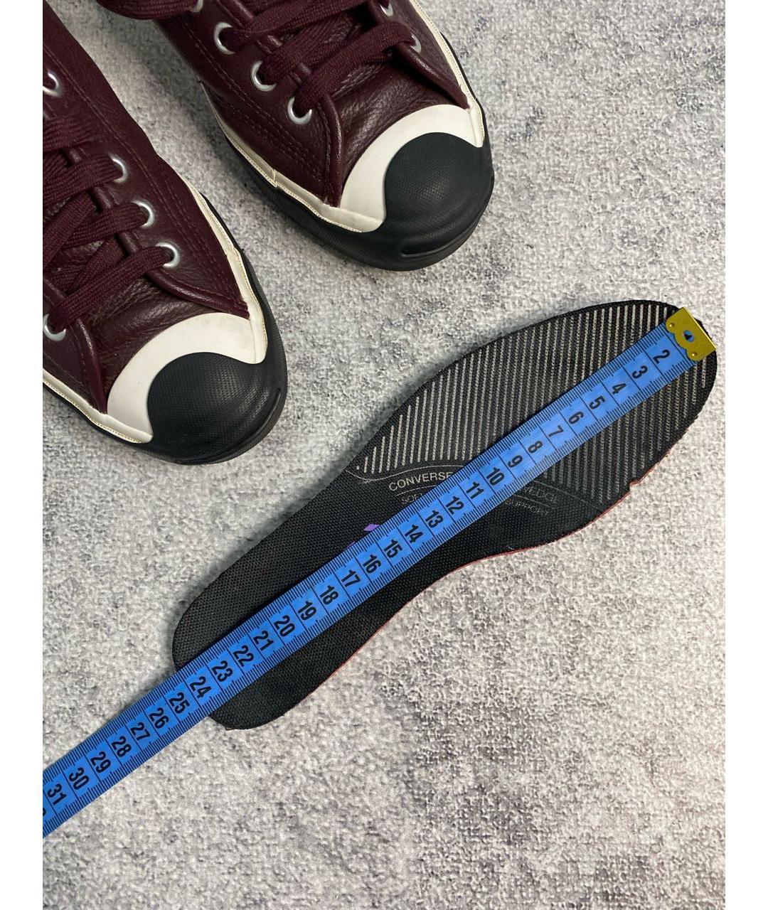 CONVERSE Бордовые кожаные кеды, фото 5