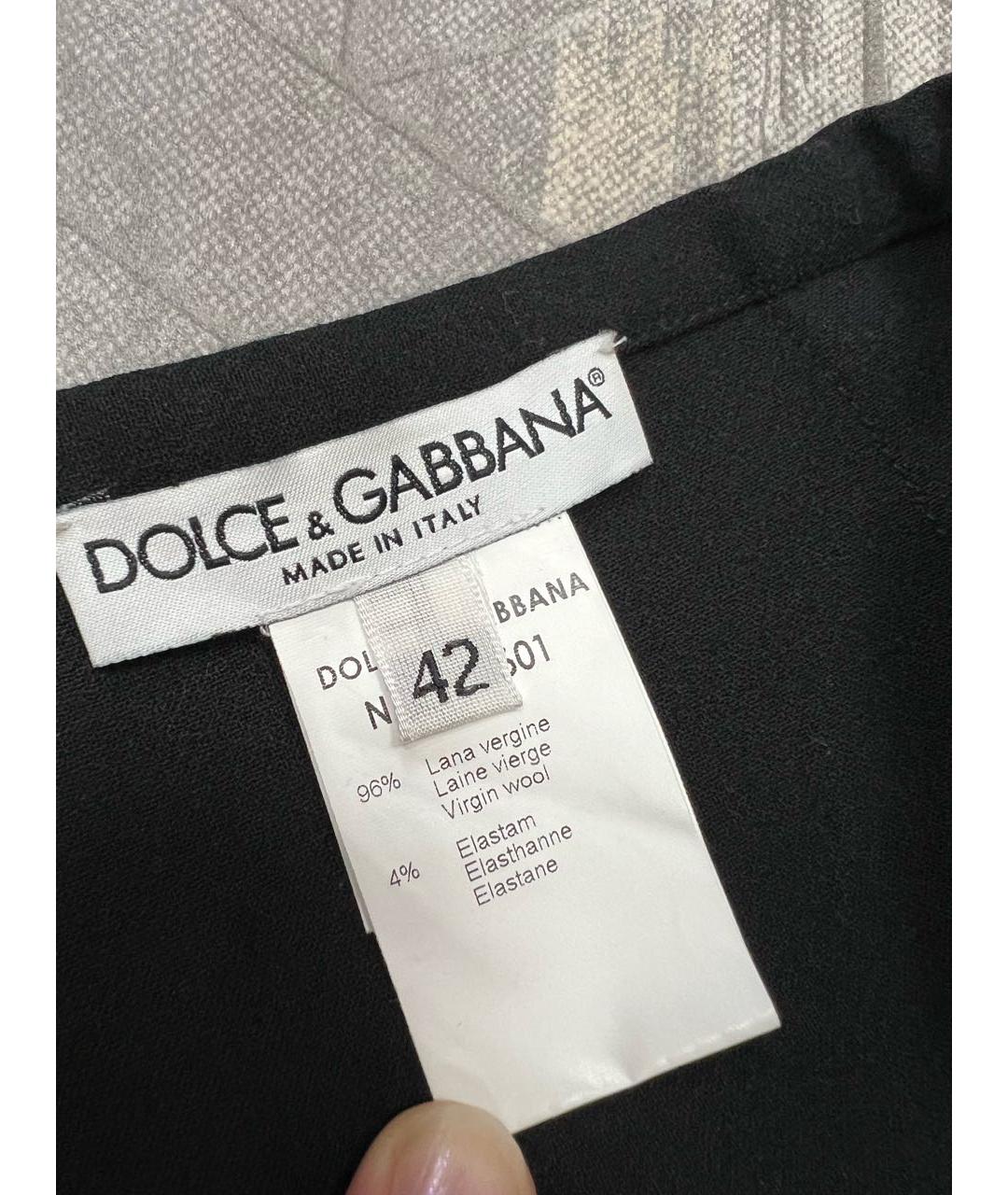 DOLCE&GABBANA Черная шерстяная юбка макси, фото 4