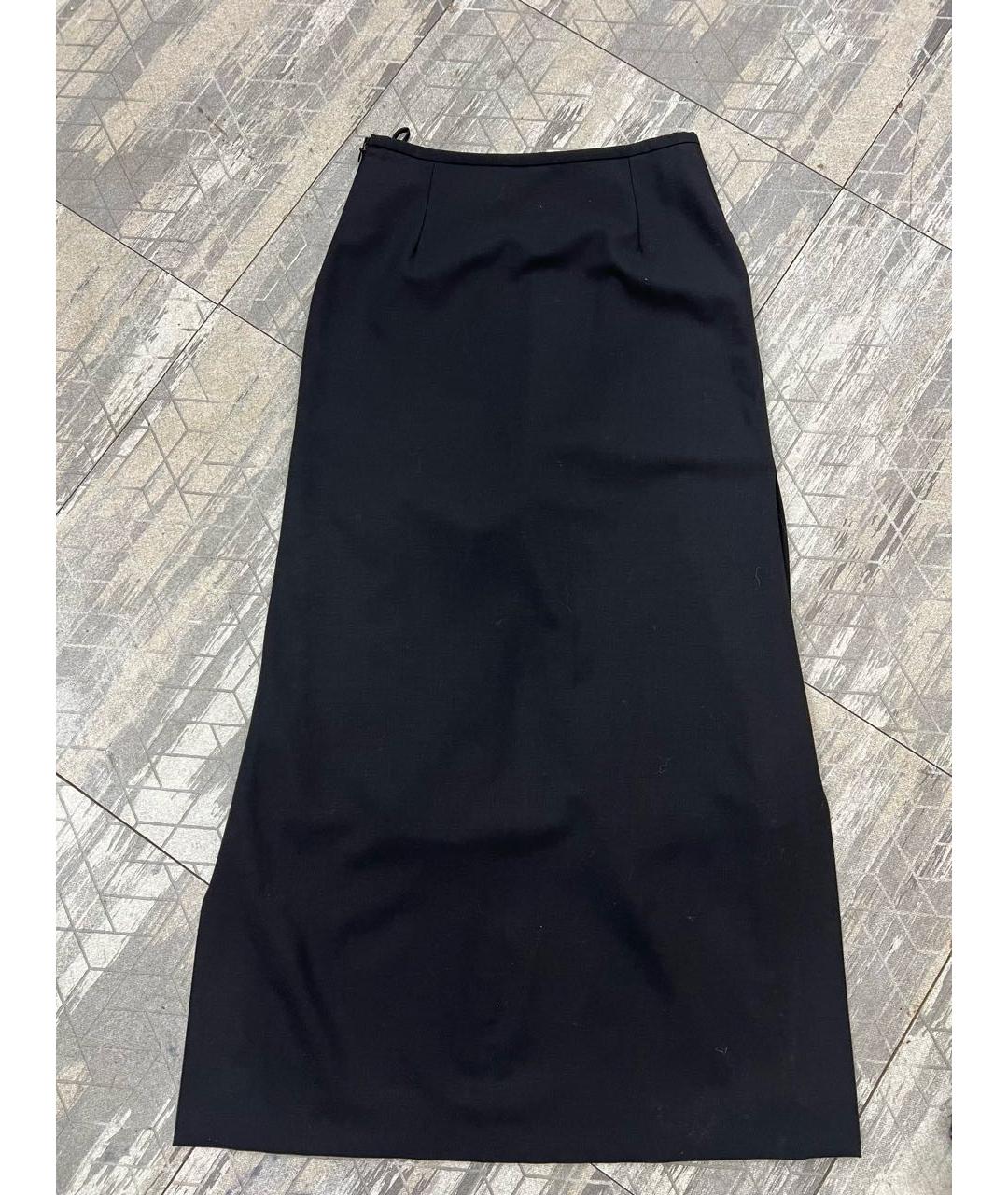 DOLCE&GABBANA Черная шерстяная юбка макси, фото 2