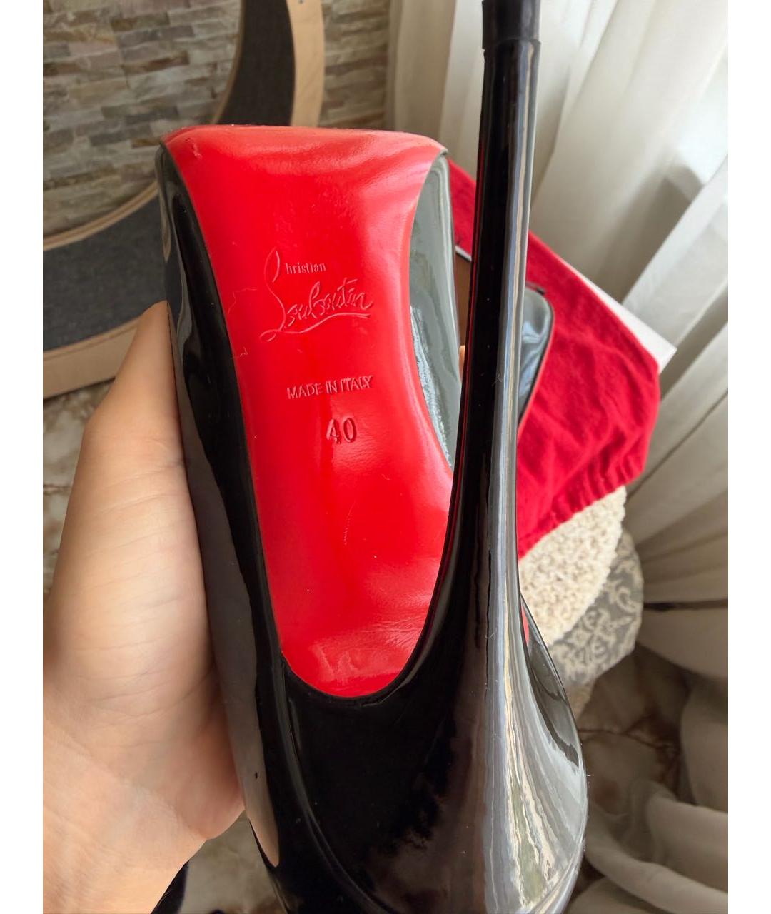 CHRISTIAN LOUBOUTIN Черные туфли из лакированной кожи, фото 4