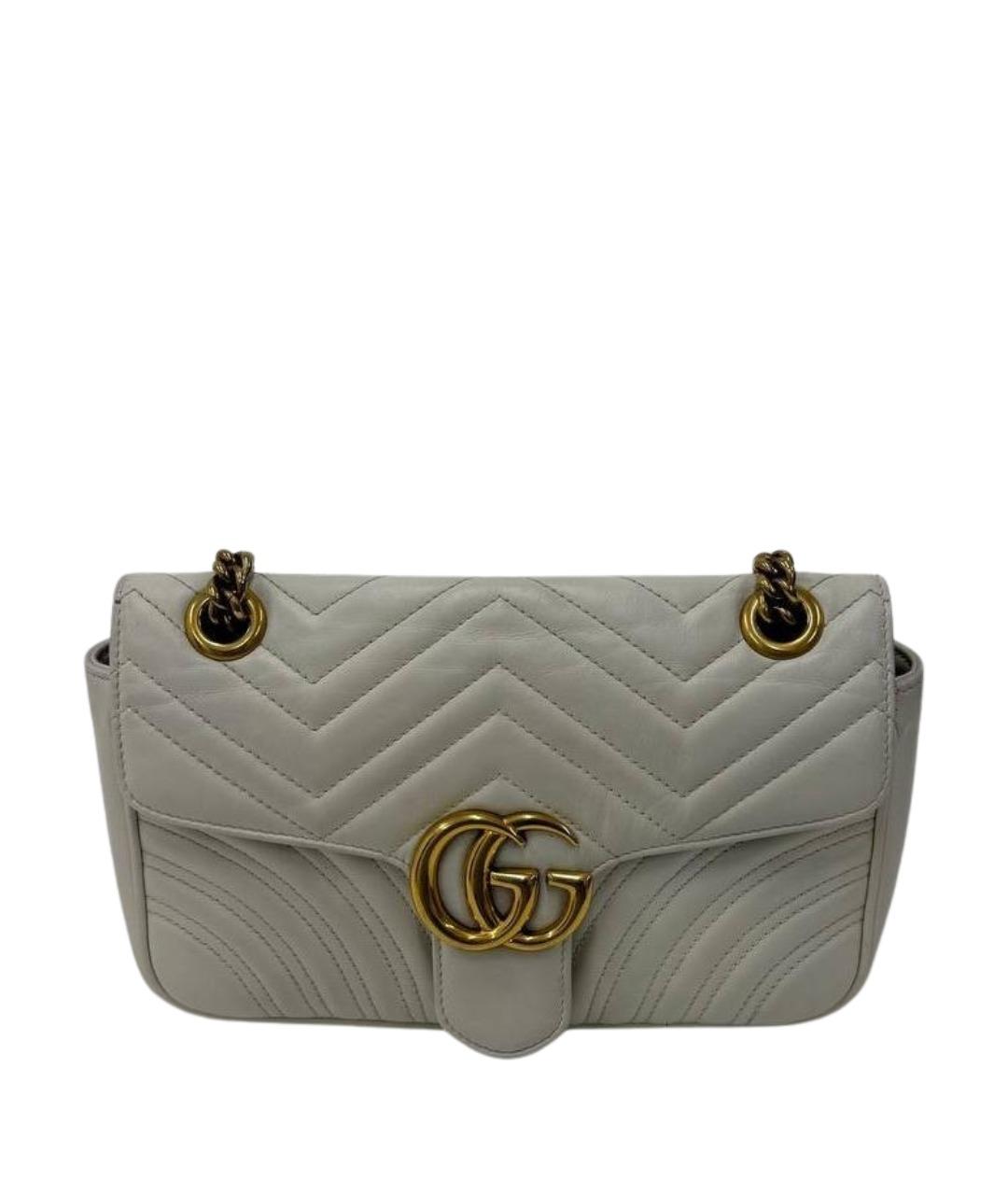GUCCI Белая кожаная сумка через плечо, фото 1