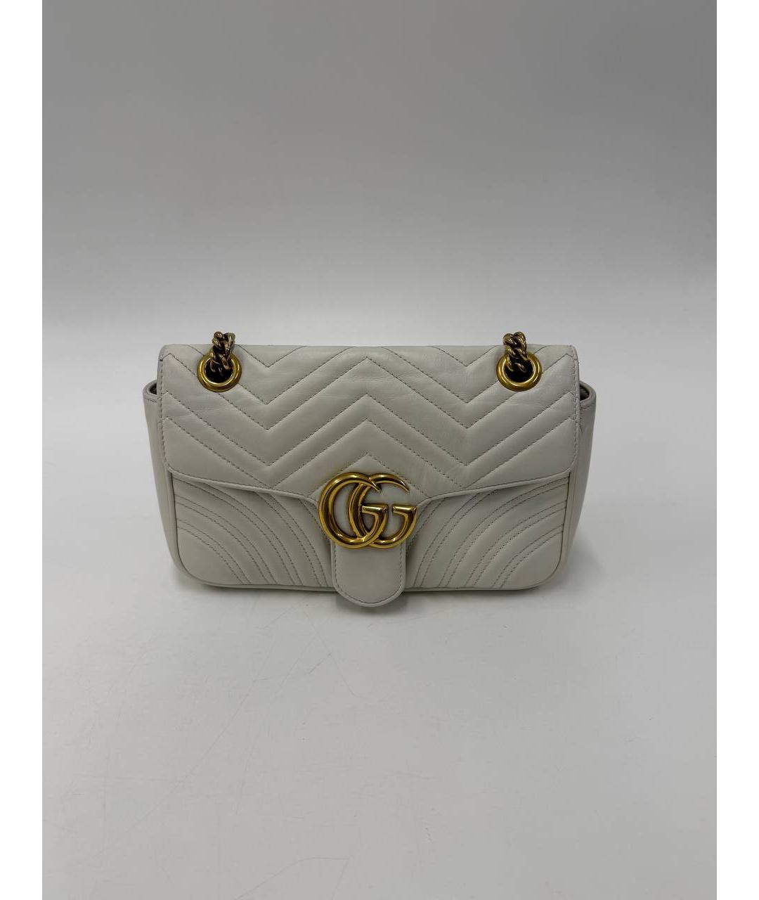 GUCCI Белая кожаная сумка через плечо, фото 4