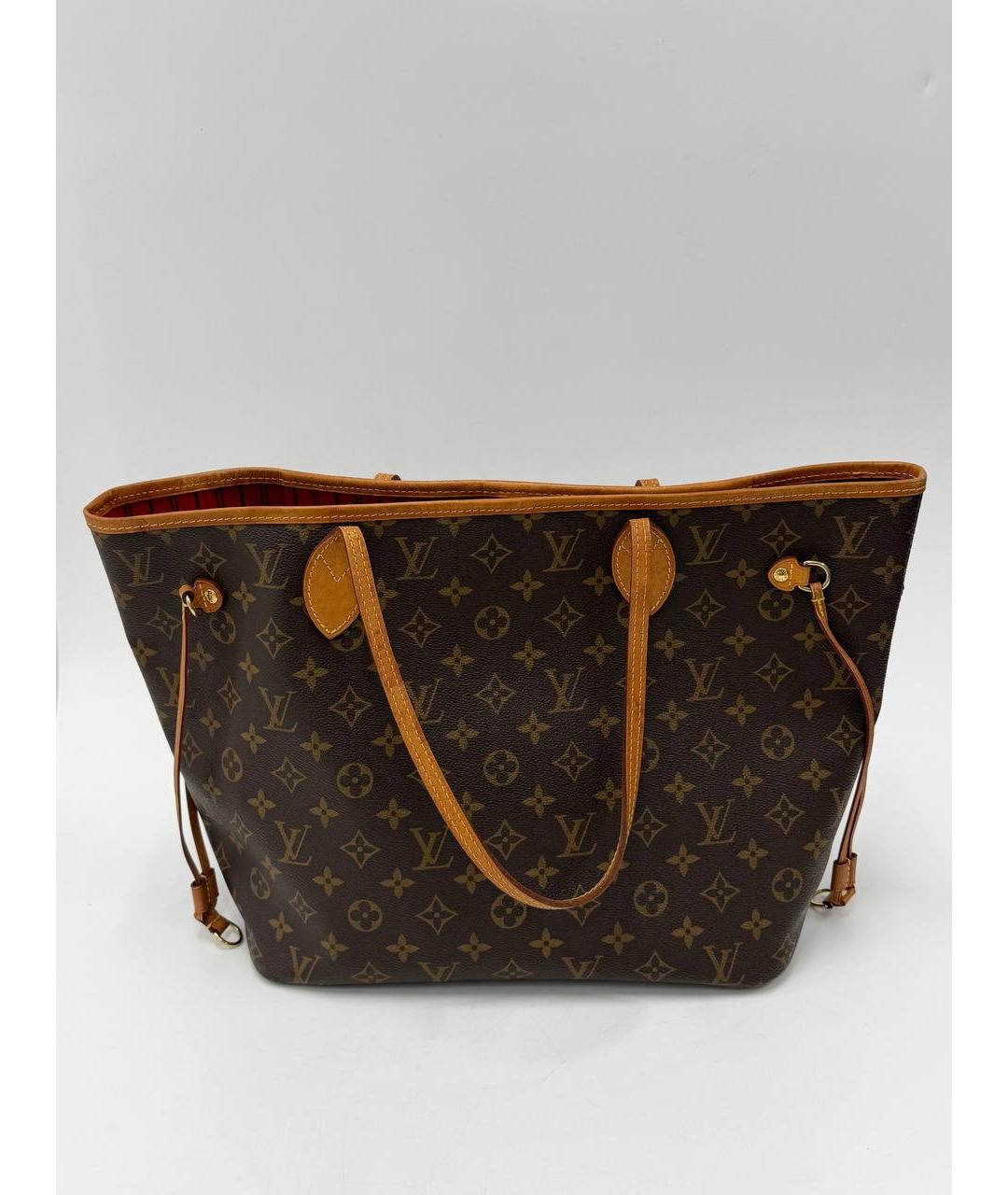 LOUIS VUITTON Коричневая кожаная сумка тоут, фото 3