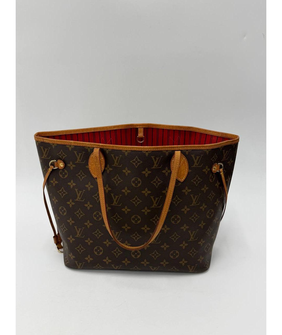 LOUIS VUITTON Коричневая кожаная сумка тоут, фото 4