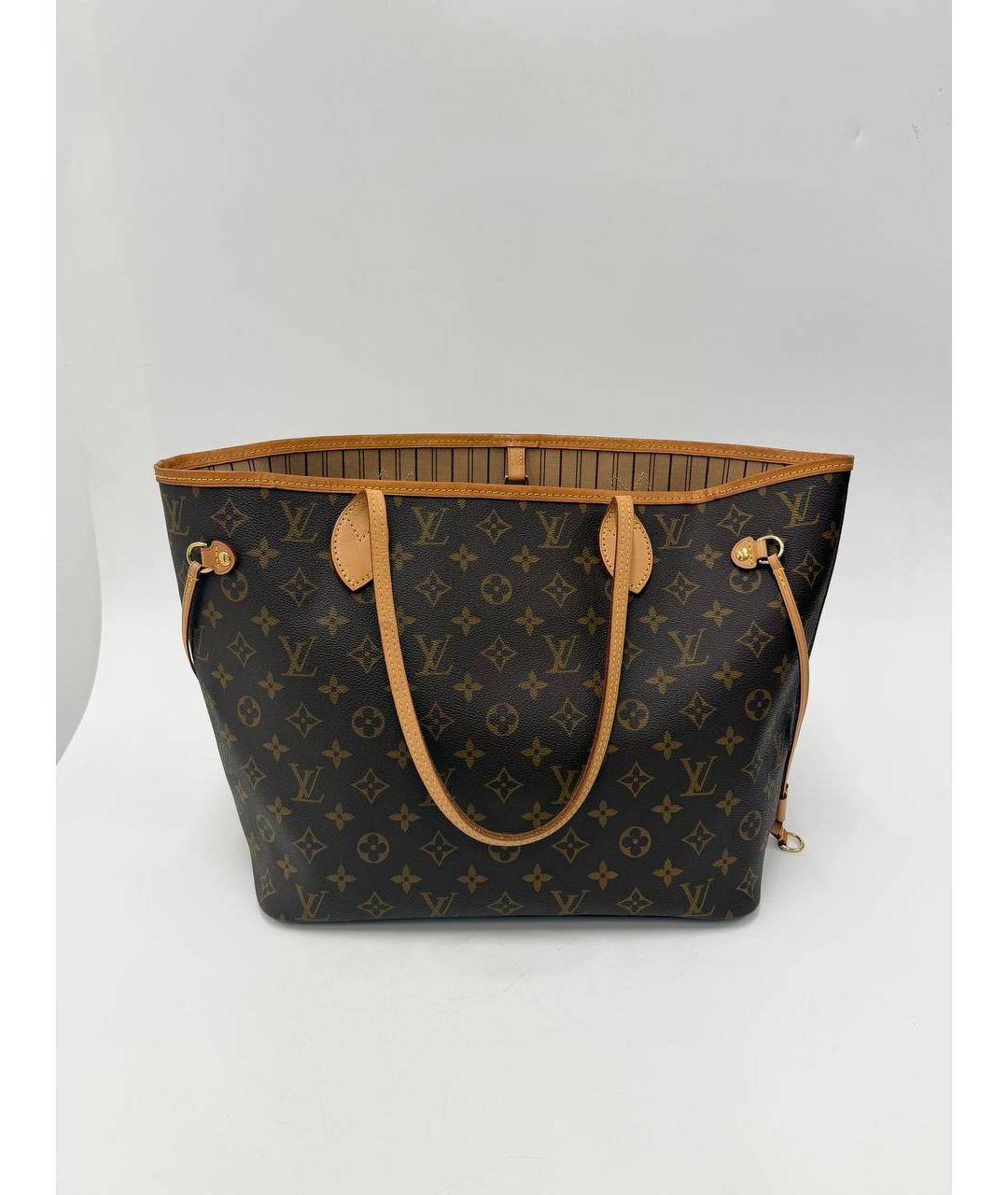 LOUIS VUITTON Коричневая кожаная сумка тоут, фото 4