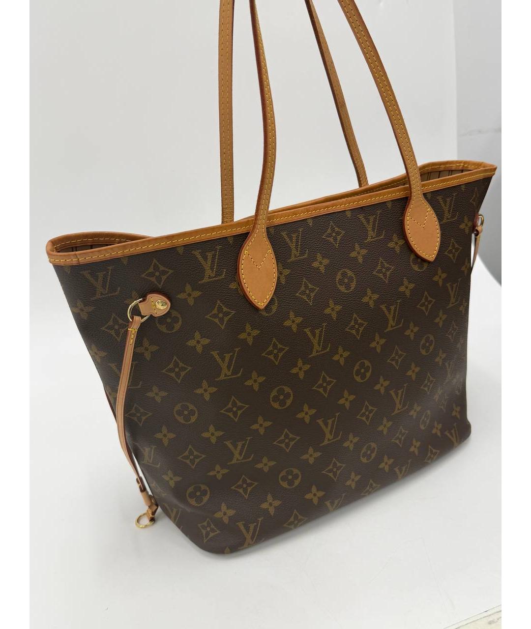 LOUIS VUITTON Коричневая кожаная сумка тоут, фото 3
