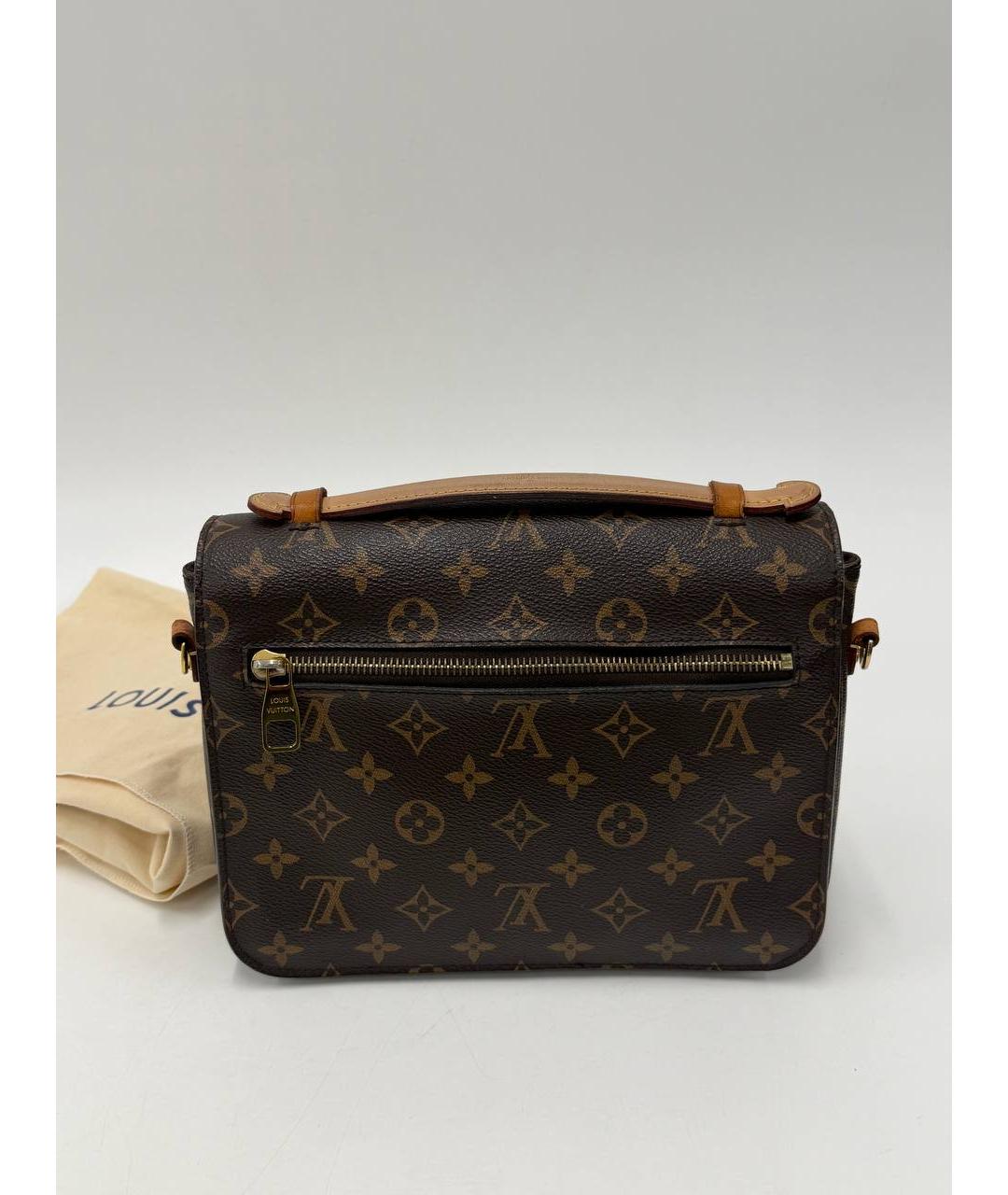 LOUIS VUITTON Коричневая кожаная сумка через плечо, фото 3
