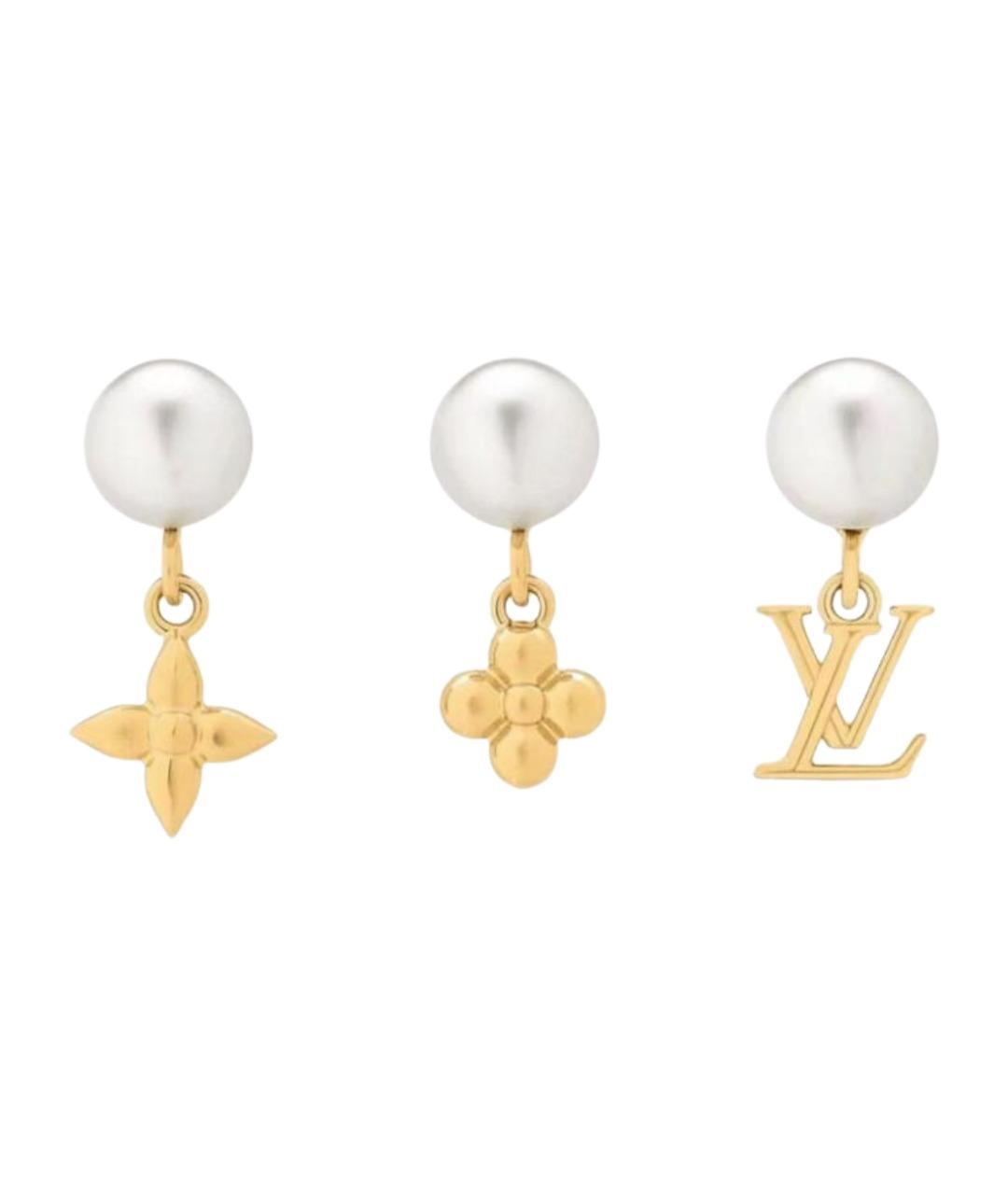 LOUIS VUITTON Золотые латунные серьги, фото 1