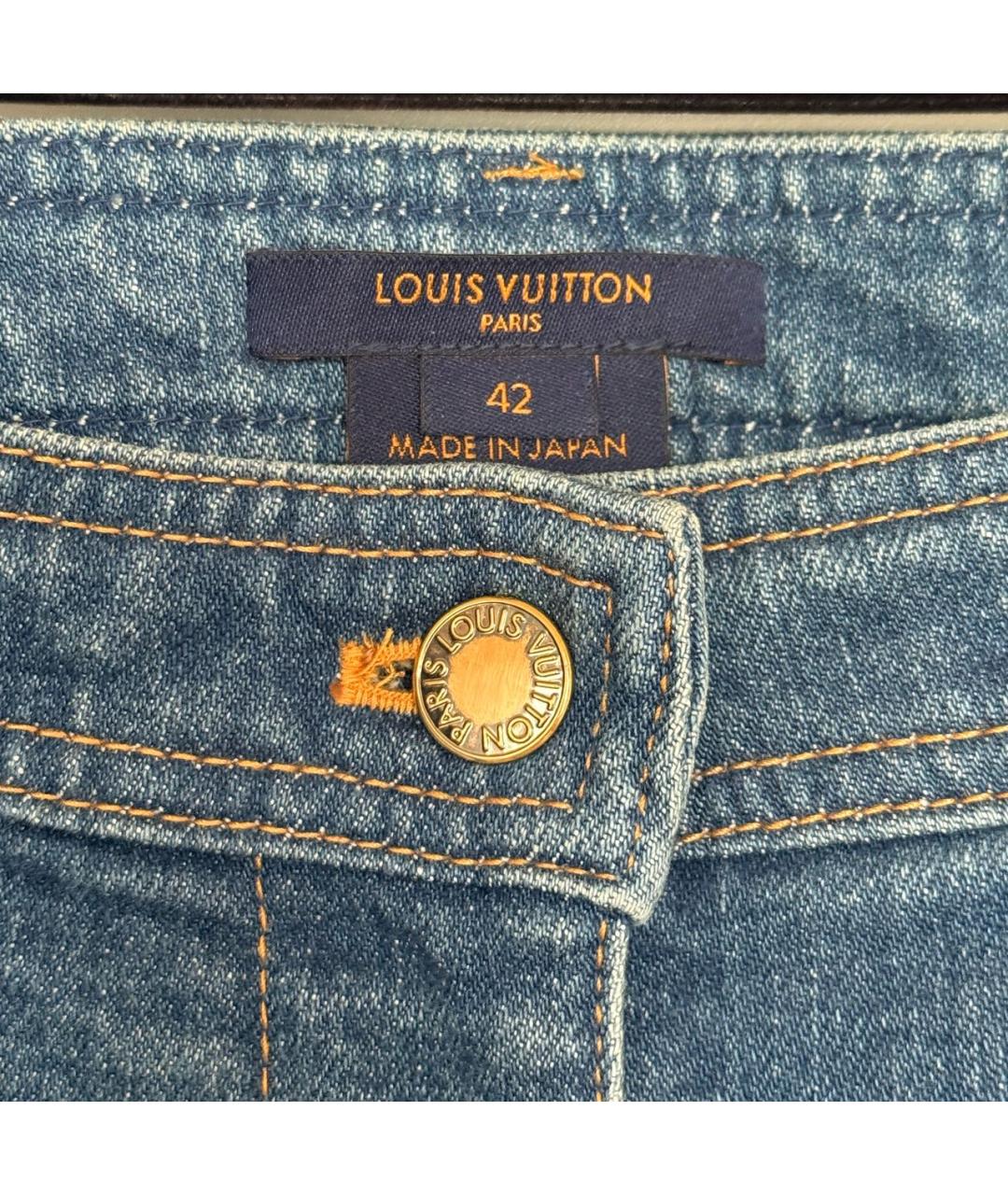 LOUIS VUITTON Синие хлопковые джинсы слим, фото 3