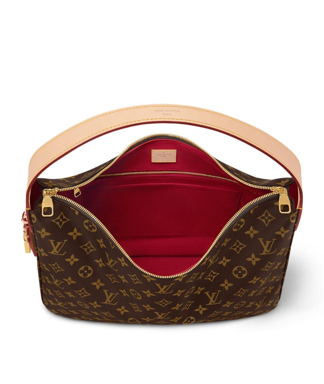 LOUIS VUITTON Коричневая сумка с короткими ручками из канвы, фото 2