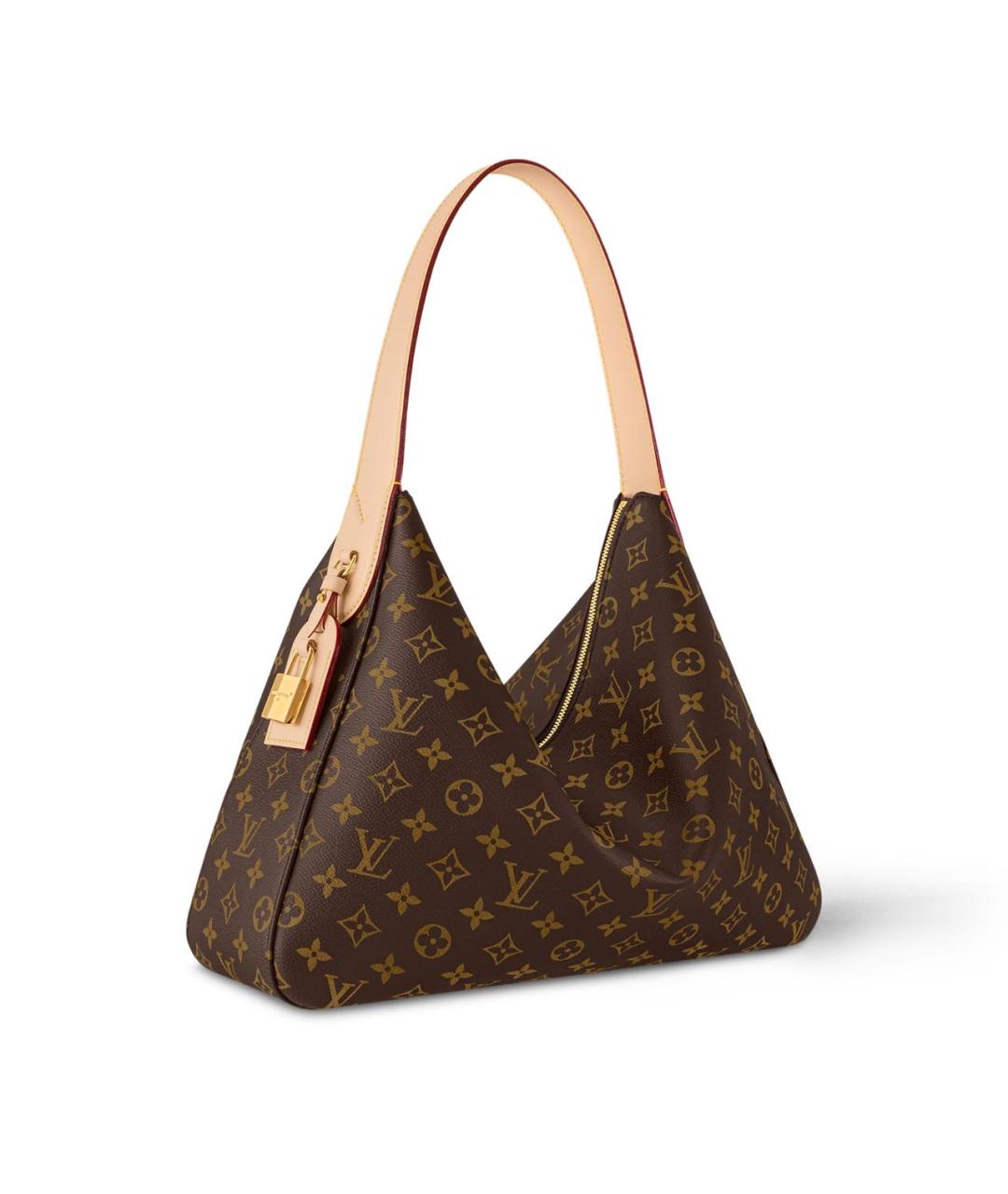 LOUIS VUITTON Коричневая сумка с короткими ручками из канвы, фото 4
