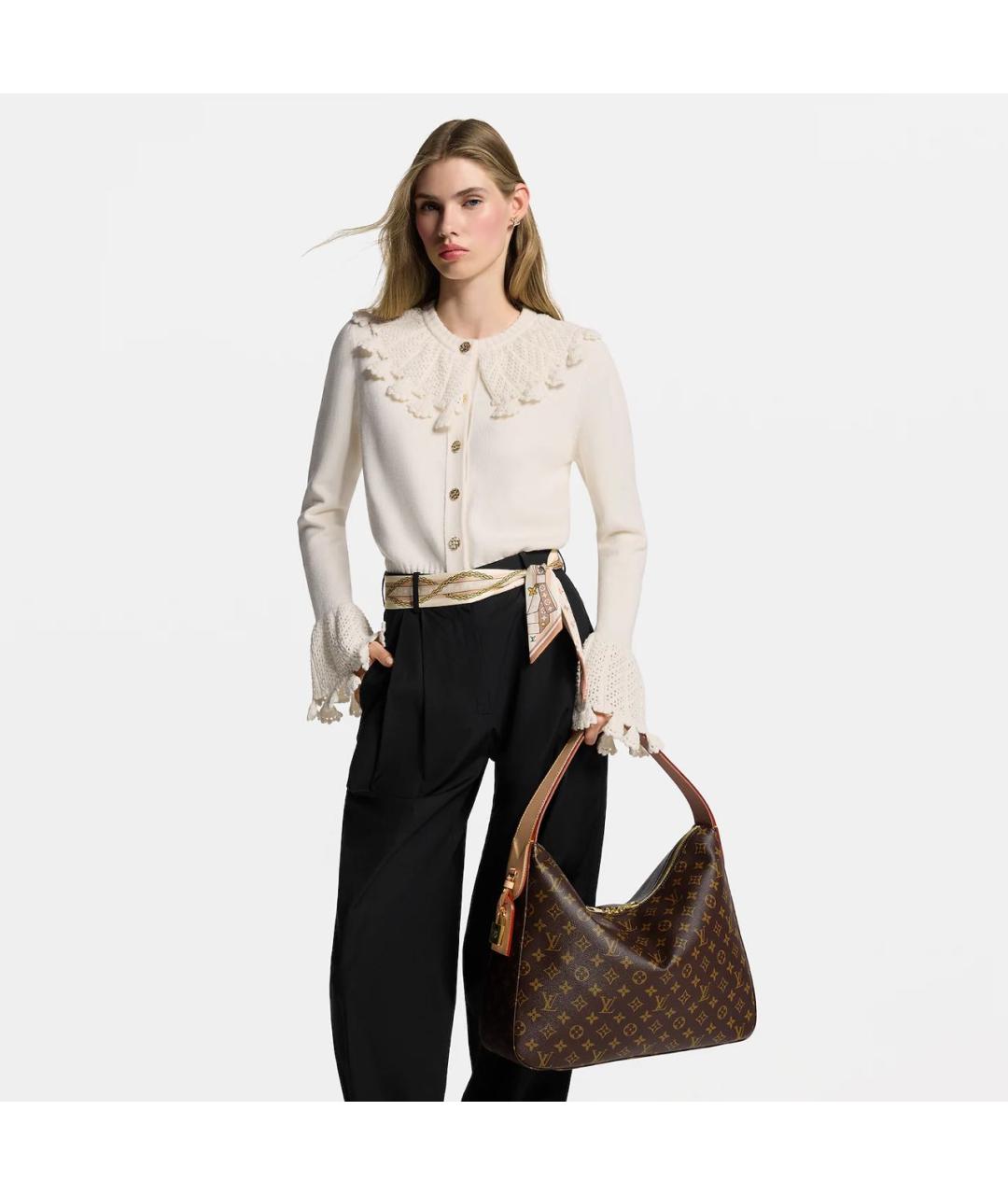 LOUIS VUITTON Коричневая сумка с короткими ручками из канвы, фото 3