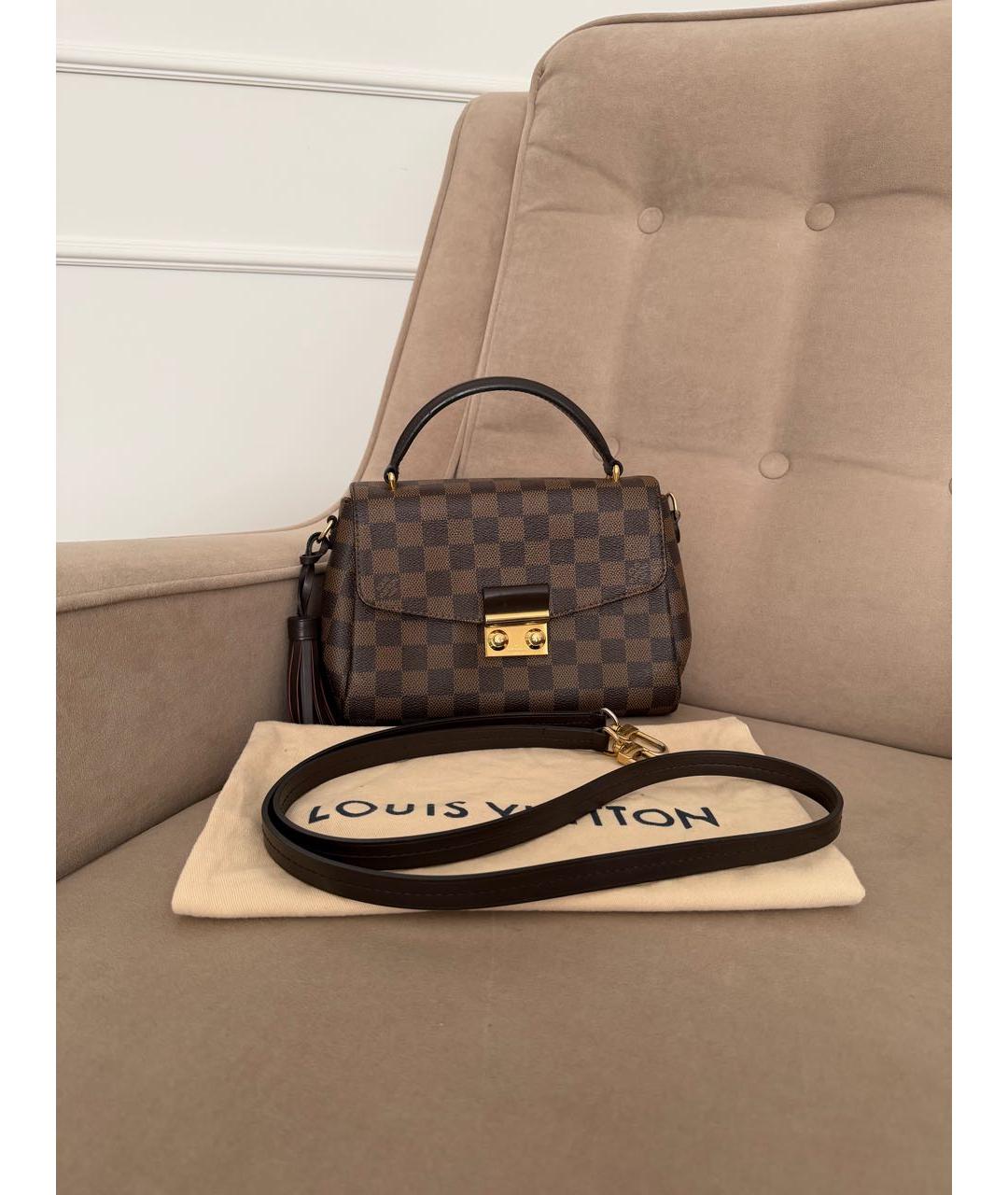LOUIS VUITTON Коричневая сумка с короткими ручками из канвы, фото 2