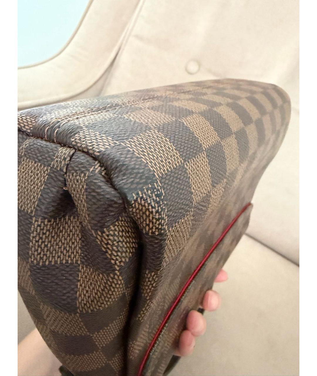 LOUIS VUITTON Коричневая сумка с короткими ручками из канвы, фото 6