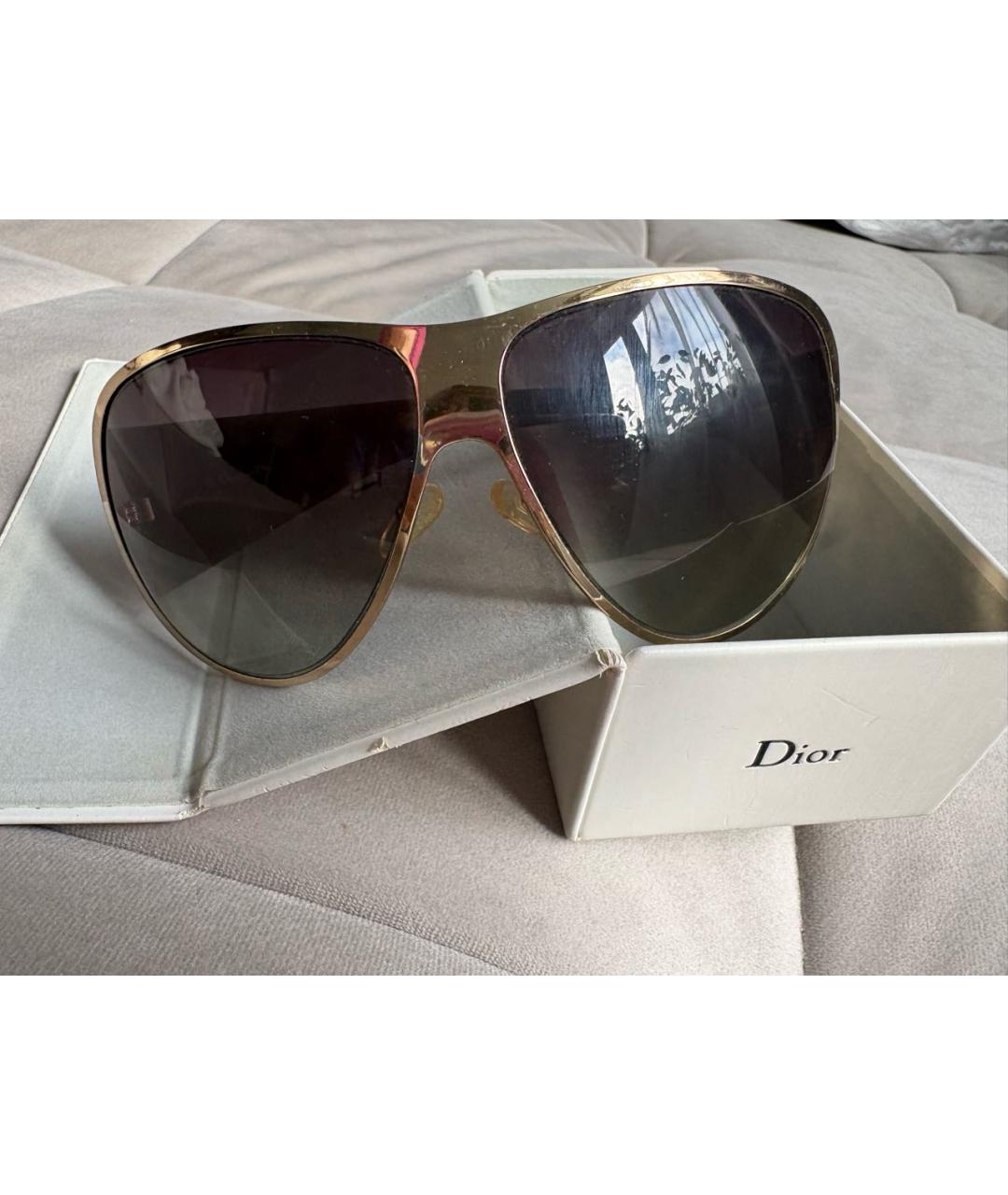 CHRISTIAN DIOR Золотые металлические солнцезащитные очки, фото 3
