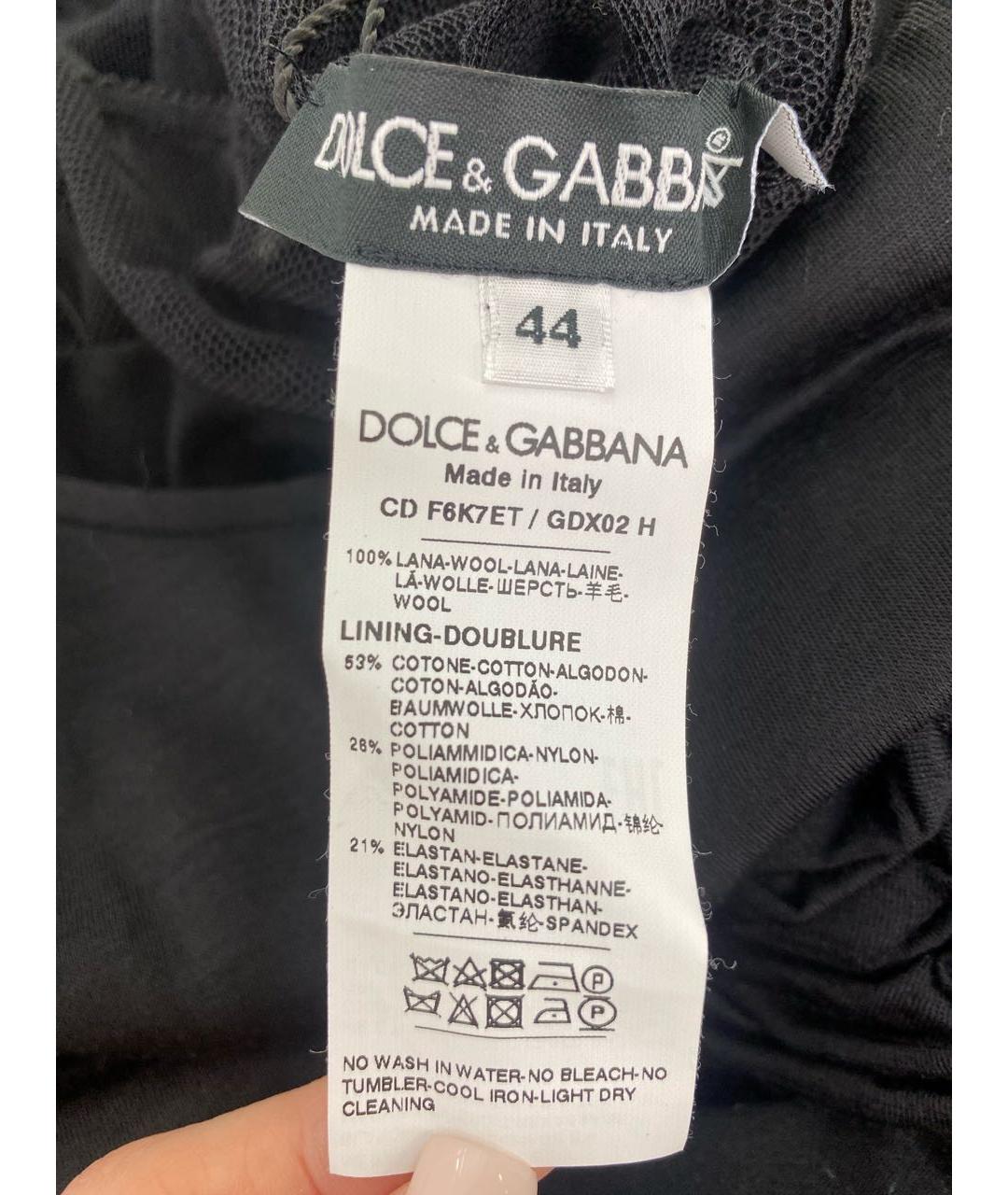 DOLCE&GABBANA Черное шерстяное платье, фото 6