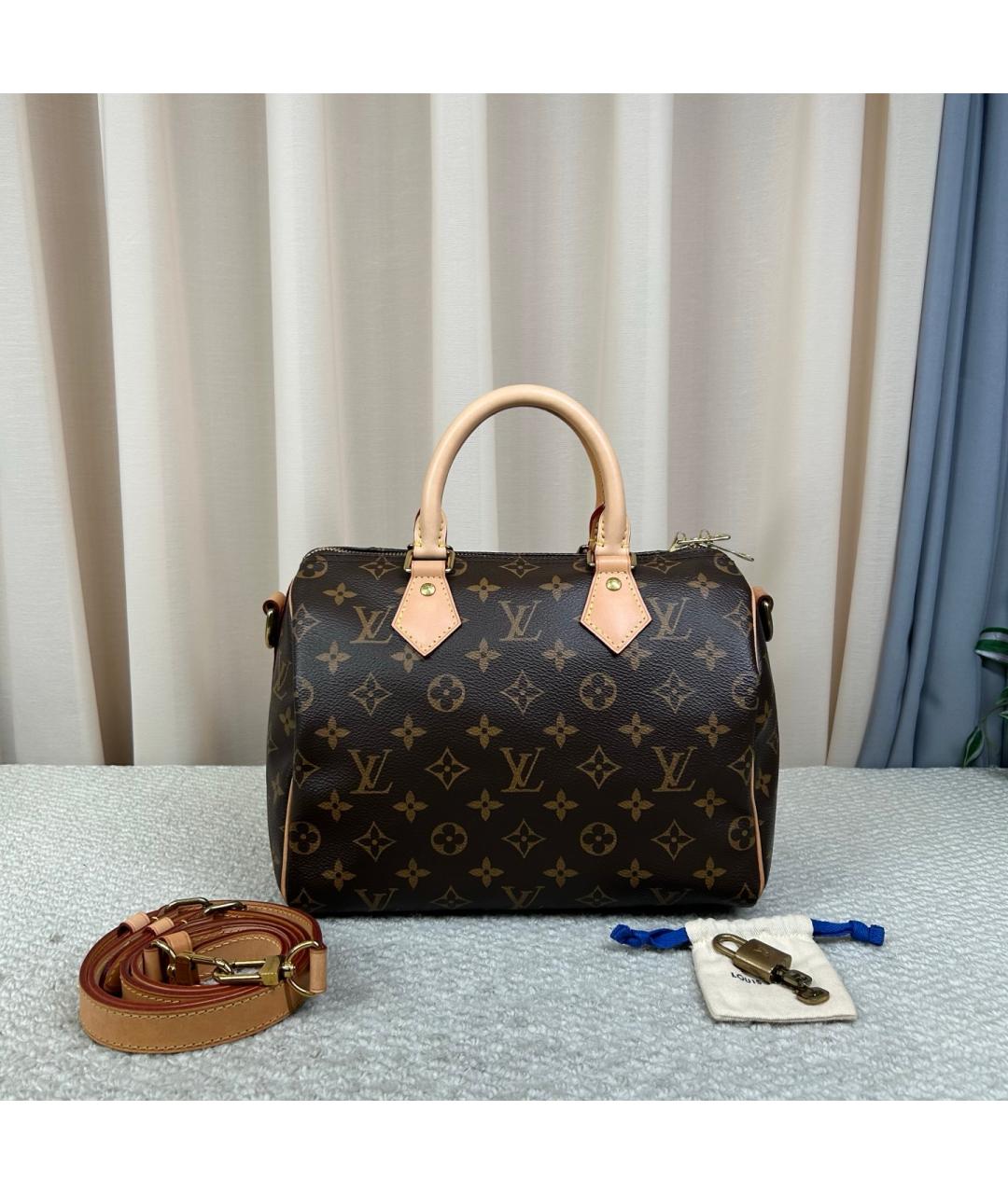 LOUIS VUITTON Коричневая сумка с короткими ручками из канвы, фото 7