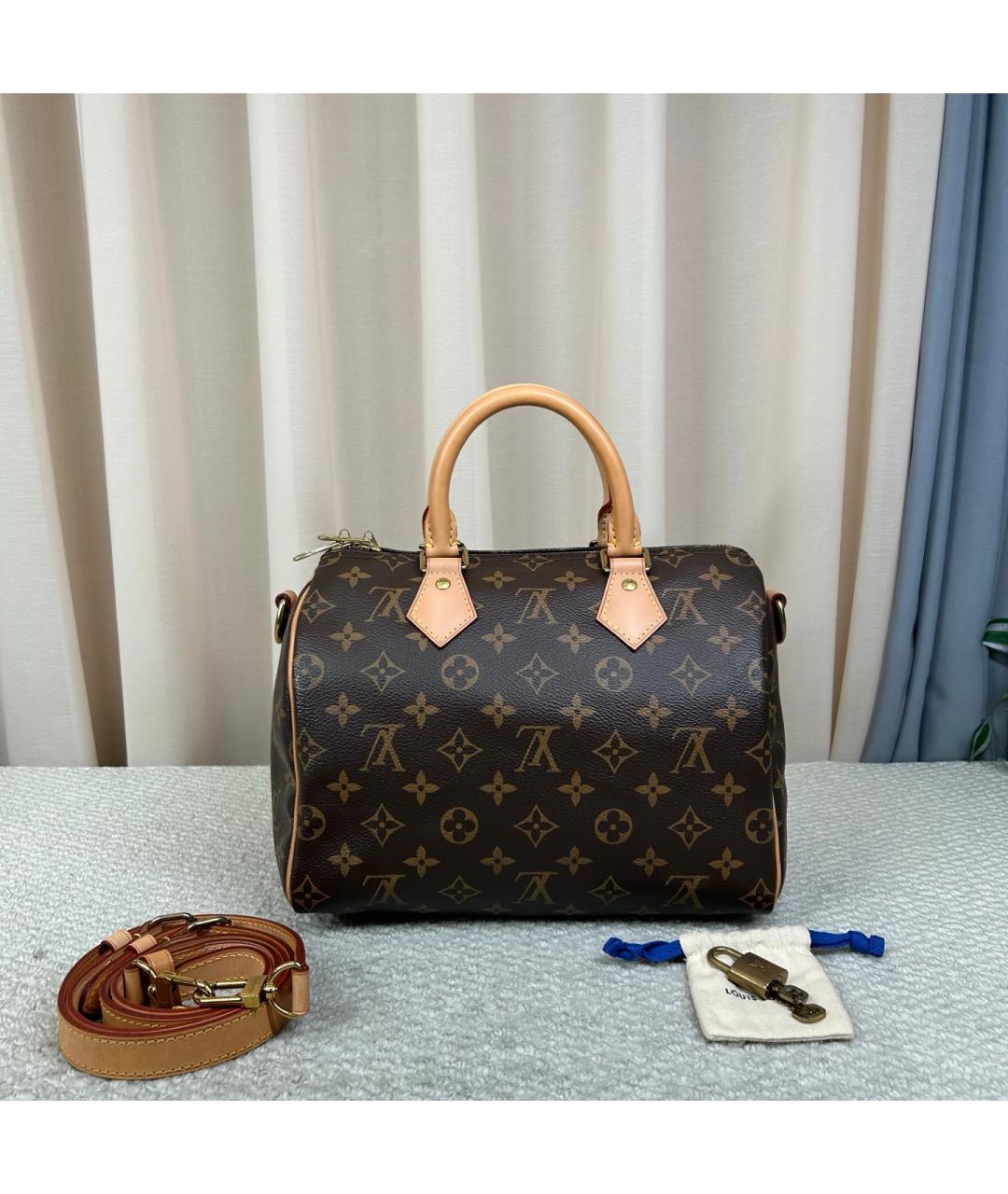 LOUIS VUITTON Коричневая сумка с короткими ручками из канвы, фото 2