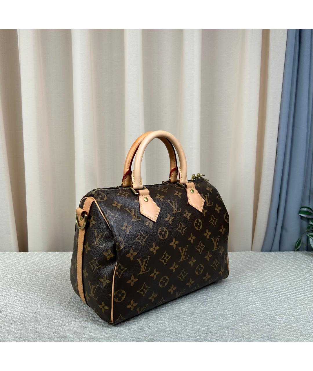 LOUIS VUITTON Коричневая сумка с короткими ручками из канвы, фото 3