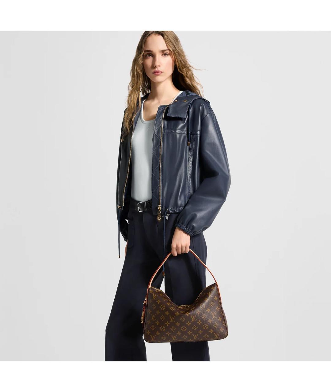 LOUIS VUITTON Коричневая сумка с короткими ручками из канвы, фото 4