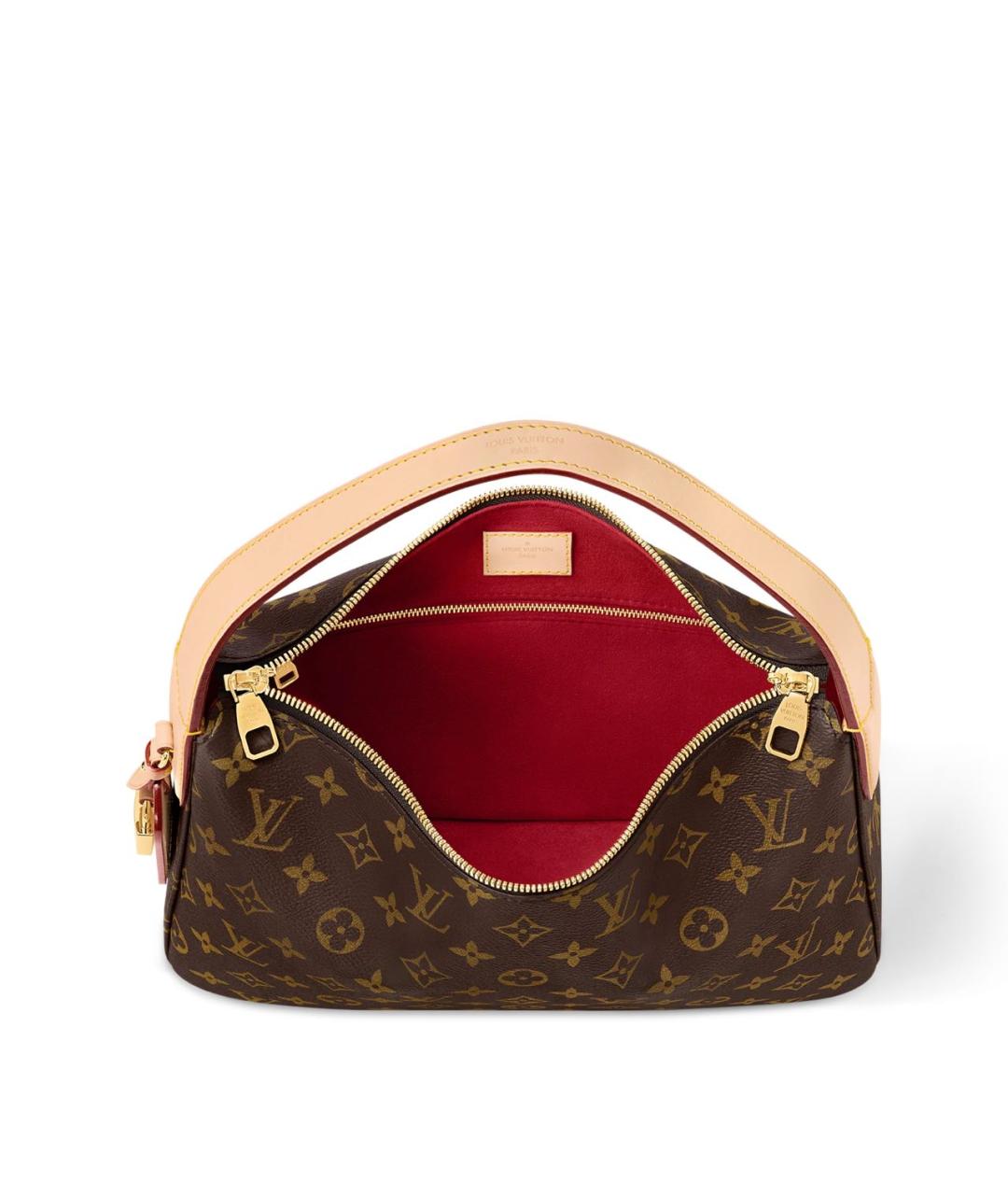 LOUIS VUITTON Коричневая сумка с короткими ручками из канвы, фото 3