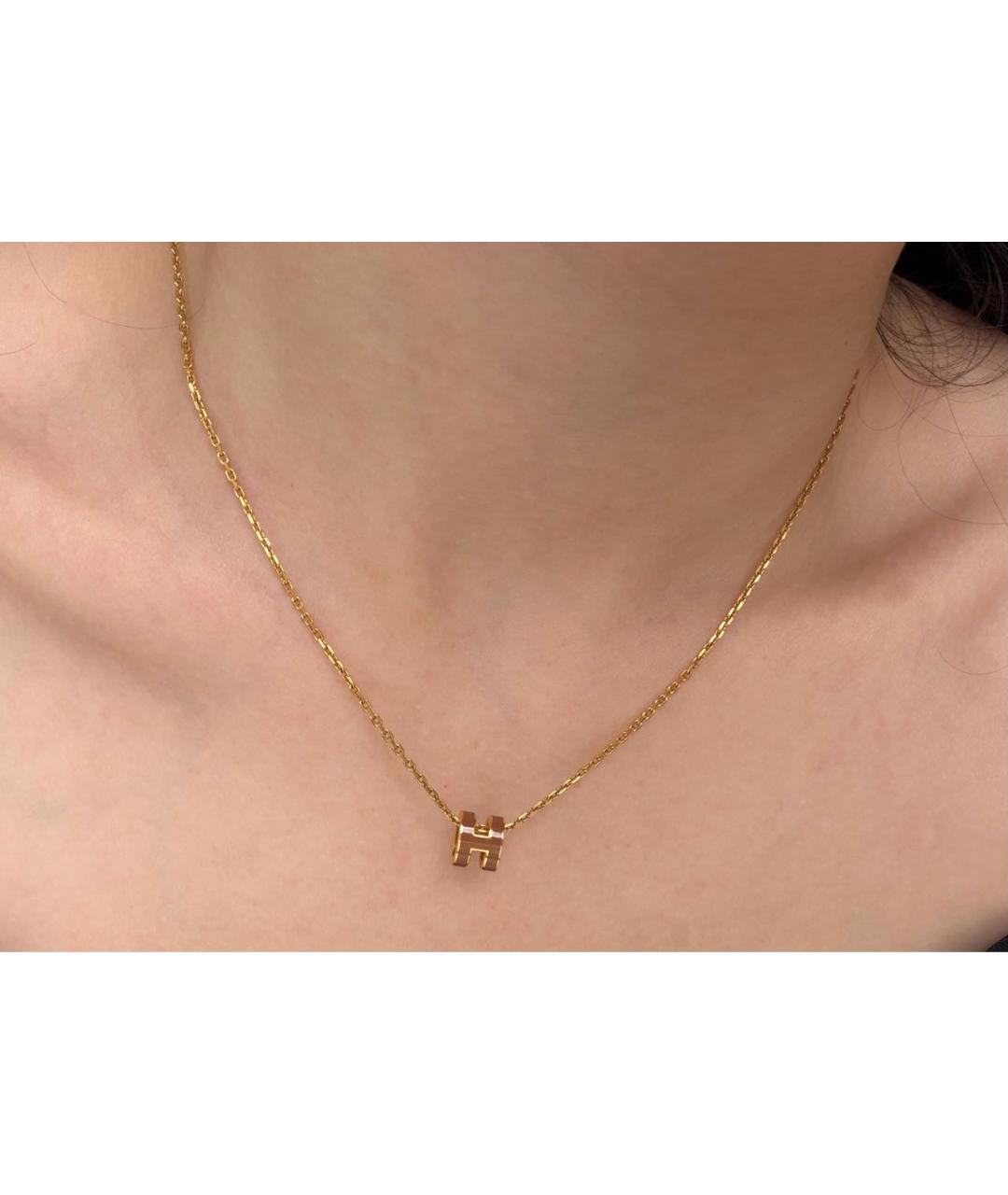 HERMES Коричневая металлическая подвеска, фото 4