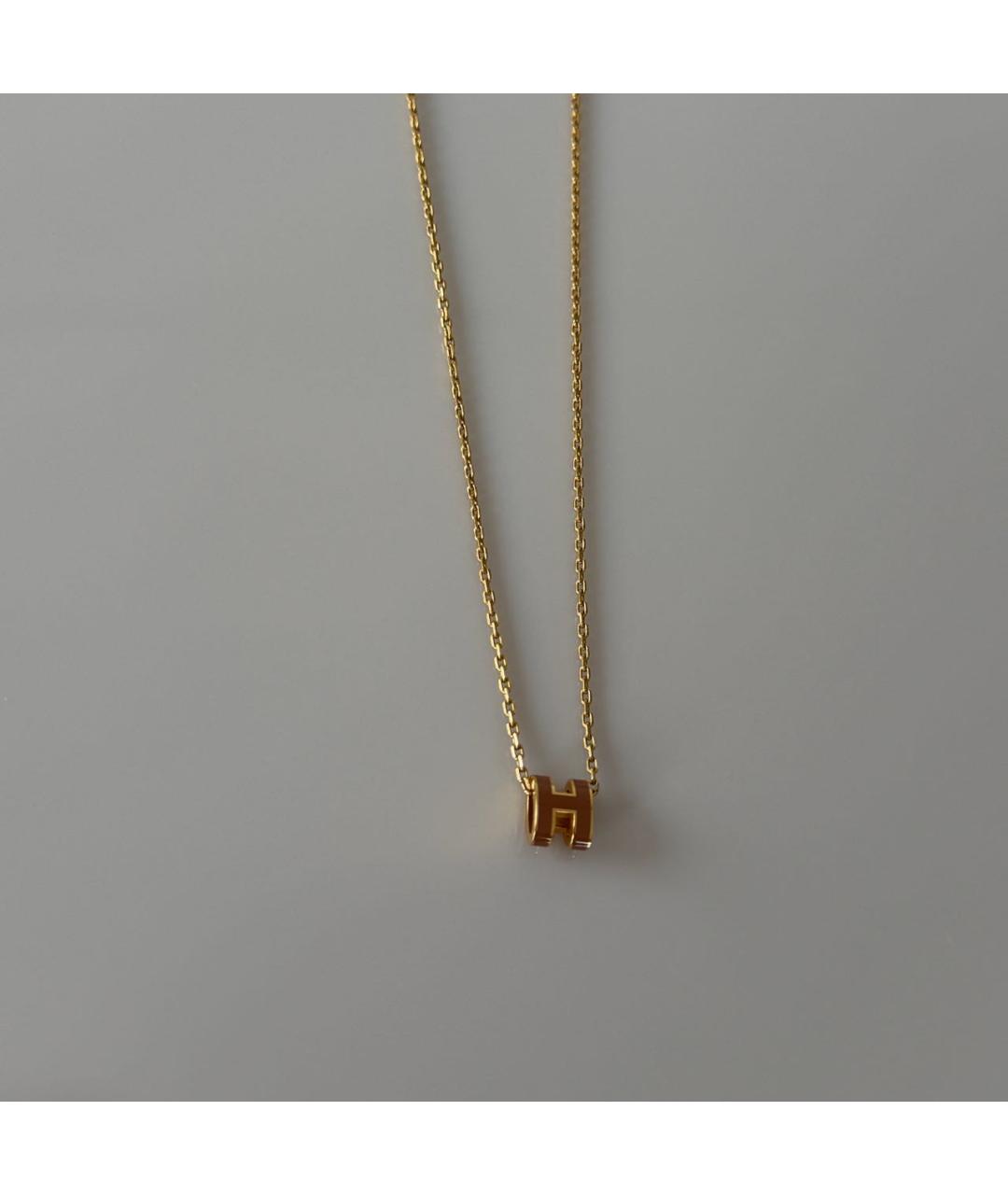 HERMES Коричневая металлическая подвеска, фото 5