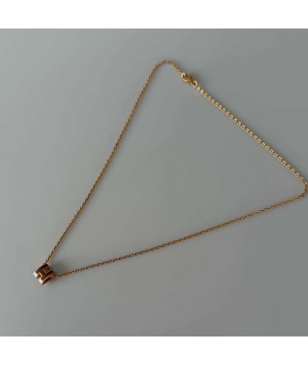 HERMES Коричневая металлическая подвеска, фото 3