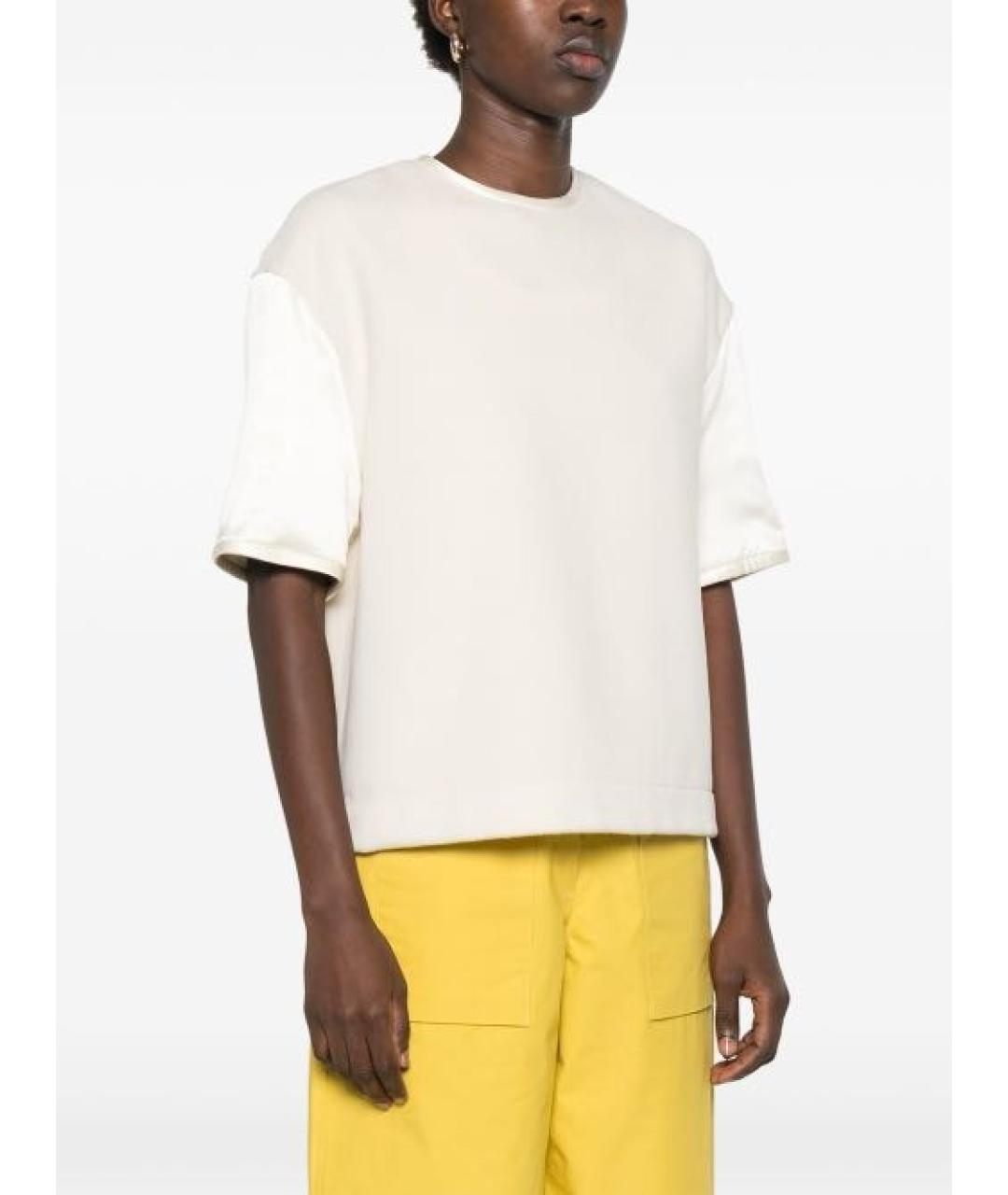 JIL SANDER Бежевая шерстяная футболка, фото 2